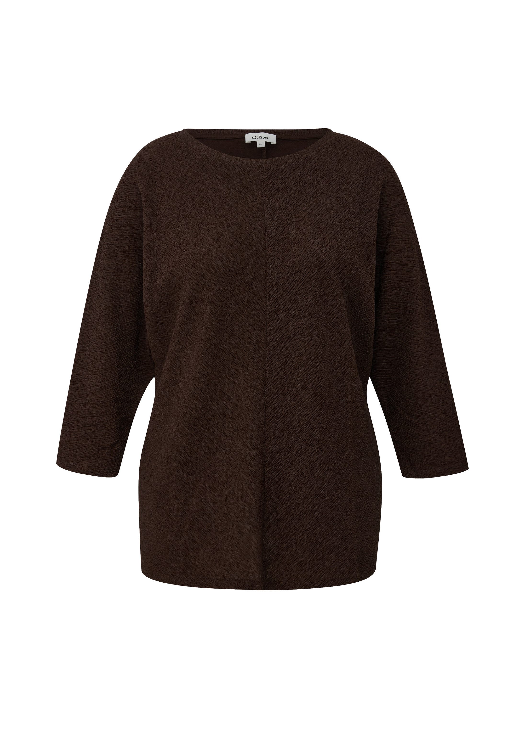 s.Oliver 3/4-Arm-Shirt T-Shirt Fabricmix-Shirt mit Fledermausarm