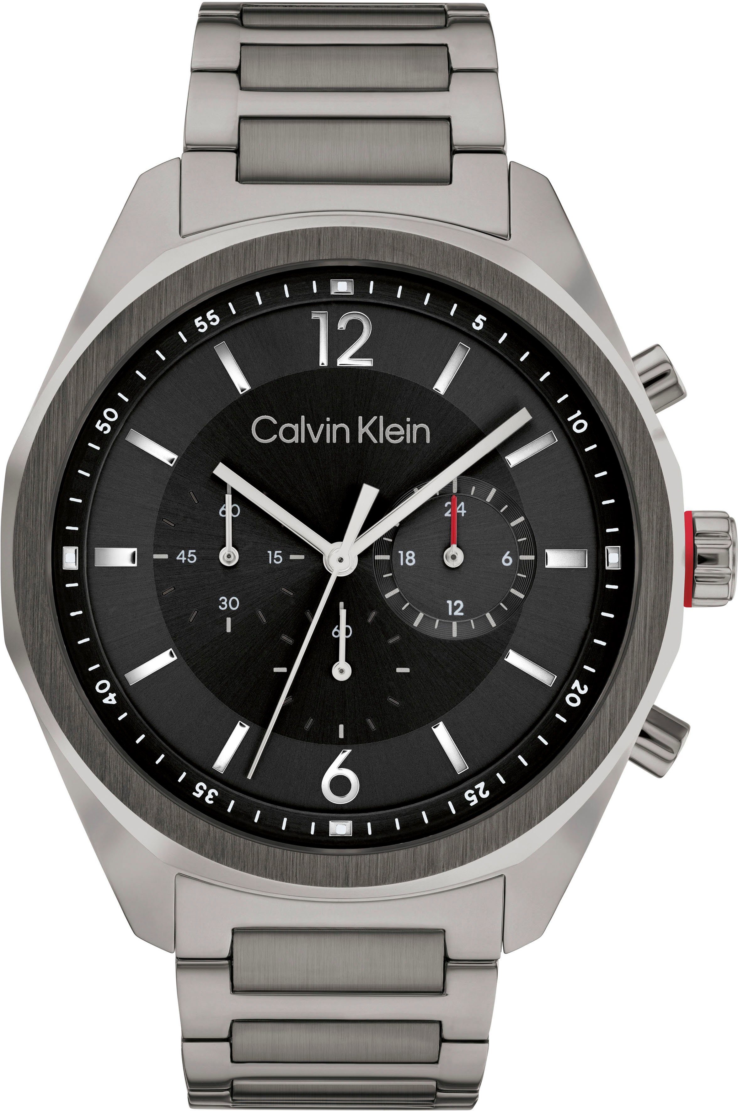 Calvin Klein Chronograph ARCHITECTURAL, 25200267, Quarzuhr, Armbanduhr, Herrenuhr, Stoppfunktion, 12/24-Stunden-Anzeige