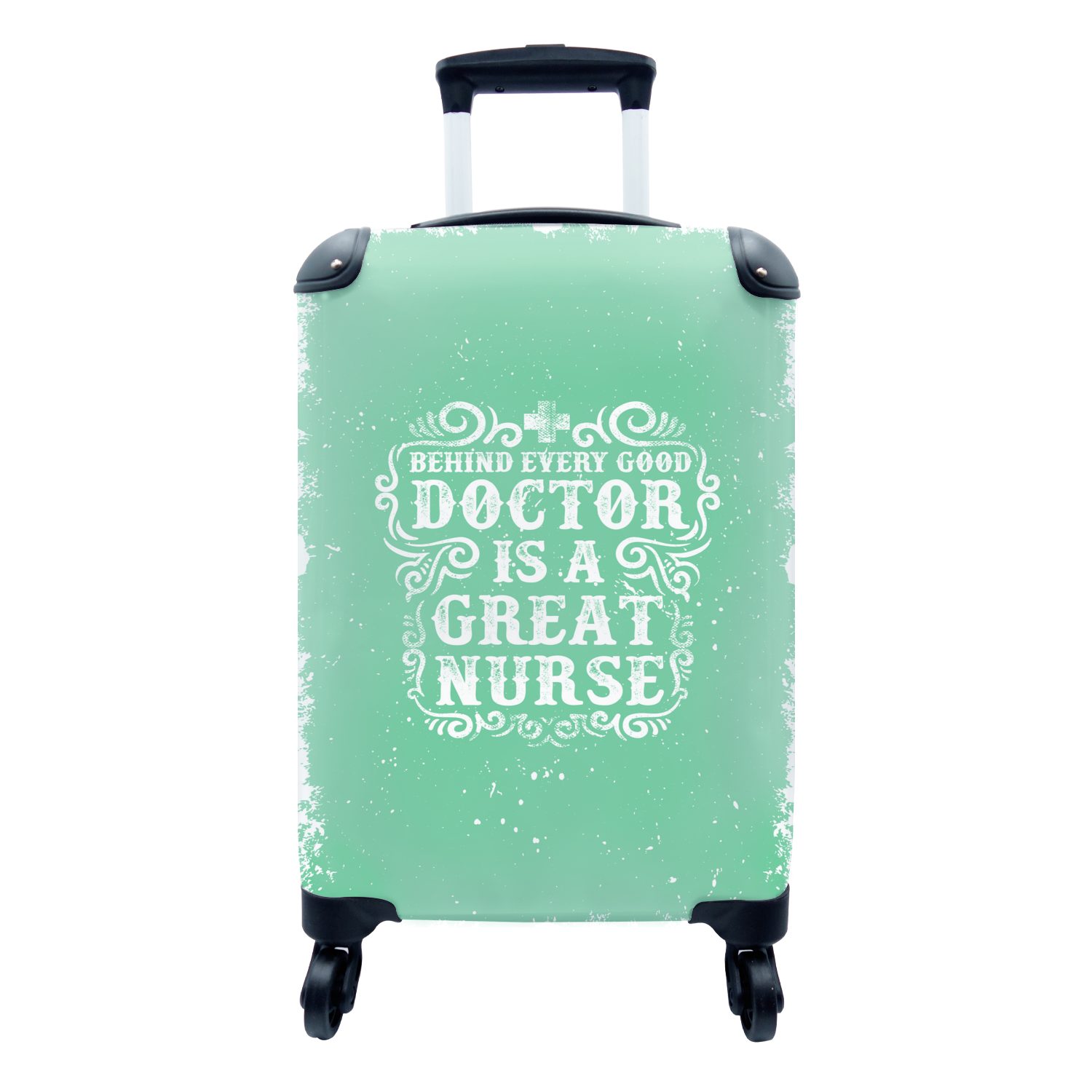 Ferien, Reisekoffer 4 mit - - Arzt für Rollen, Handgepäck Handgepäckkoffer Jahrgang rollen, Reisetasche MuchoWow Text, Trolley,