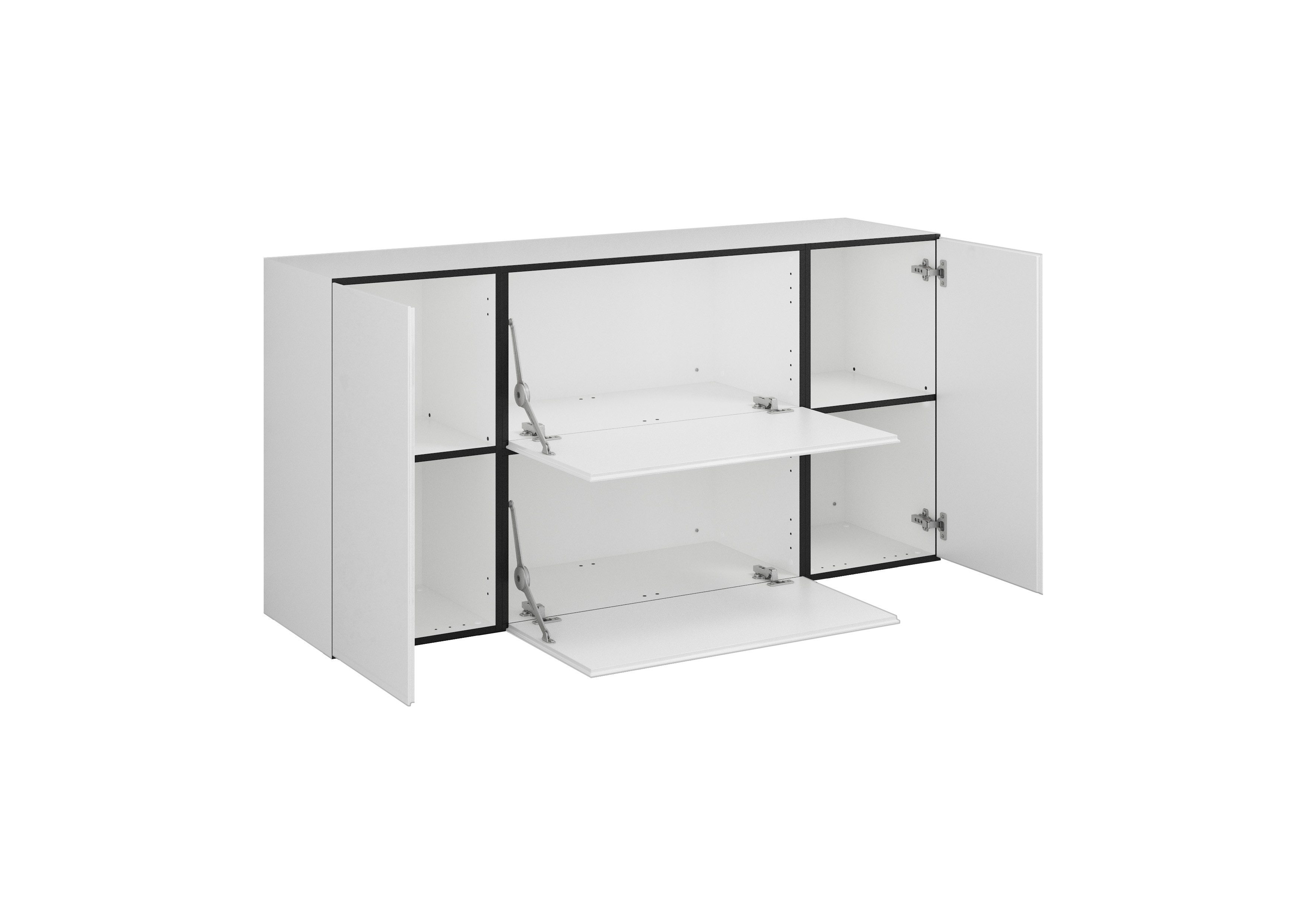 BMG Möbel Sideboard Modul+ (Sideboard Set 4 tlg., bestehend aus, 2x Schrank mit Tür, 2x Schrank mit Klappenfunktion), individuell kombinierbar, Sofclose-Funktion, Made in Germany