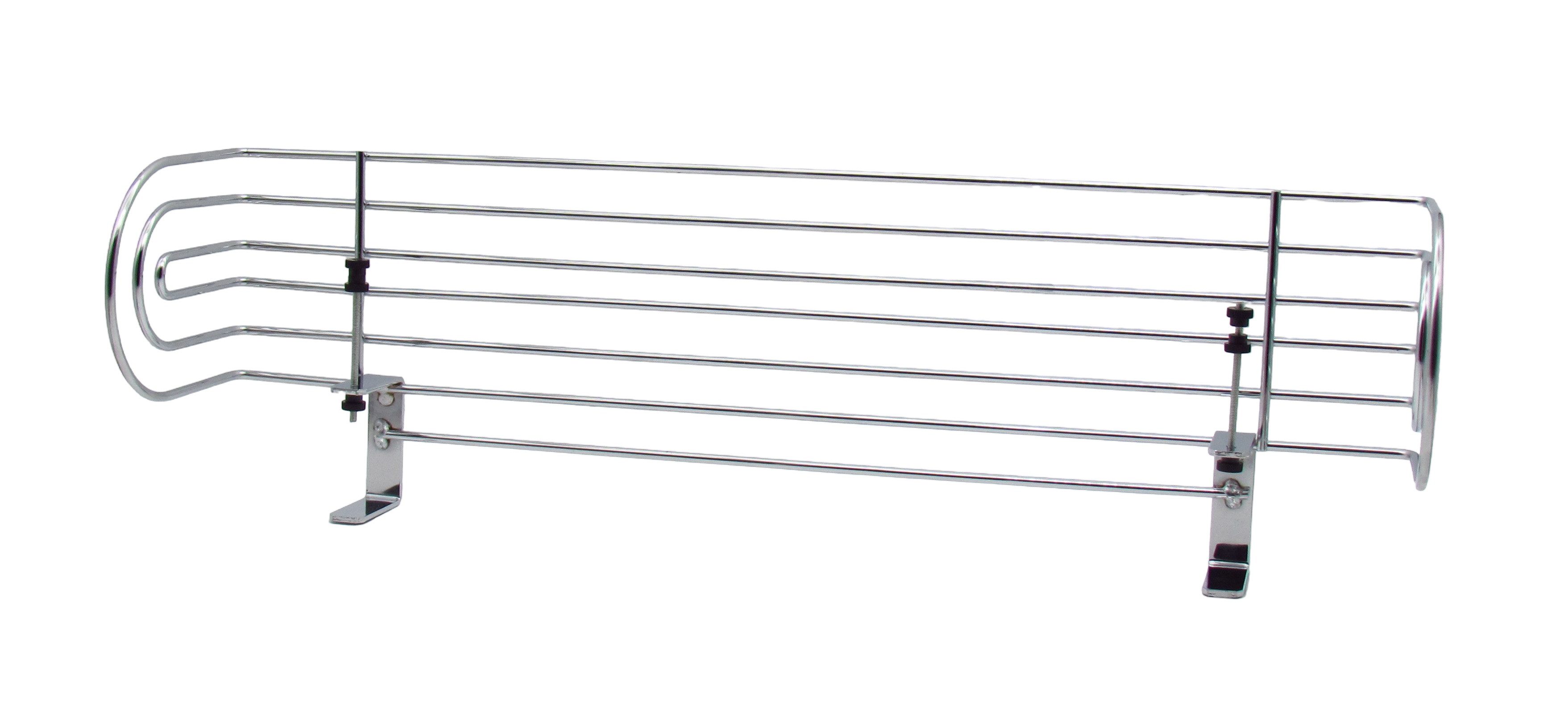 steinwohn Herdschutzgitter Metall verchromt – ca. 60x14x18,5cm, ohne Bohren & Werkzeug montierbar - mit Seitenschutz – Bild 5 von 5