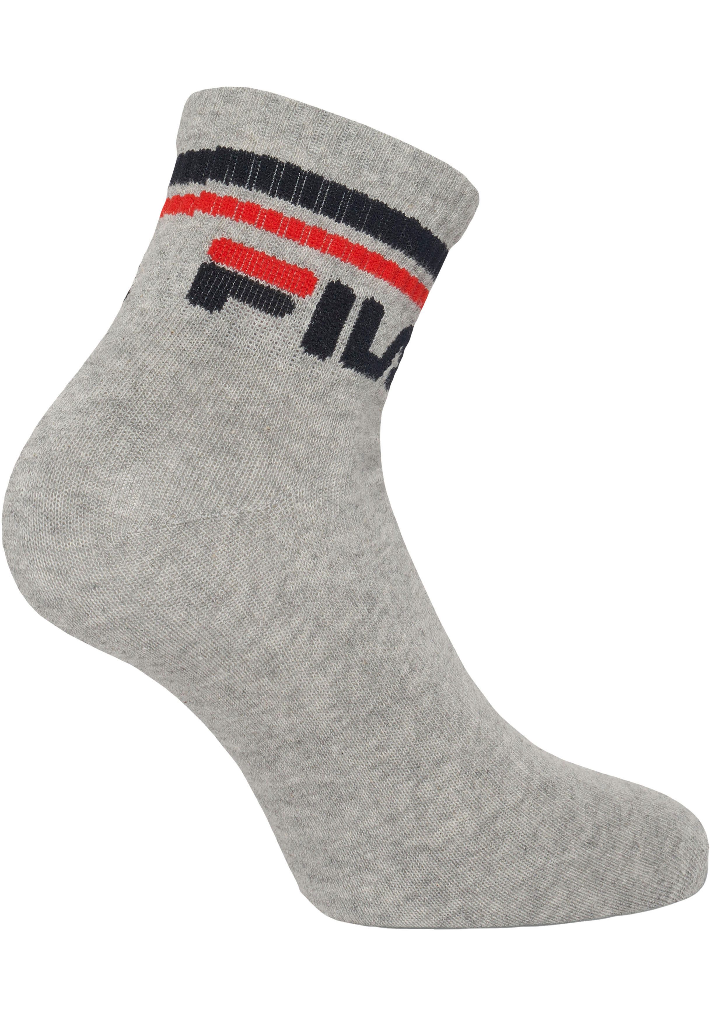 Fila Kurzsocken UNISEX QUARTER PLAIN SOCKS (6-Paar) mit Logo-Schriftzug