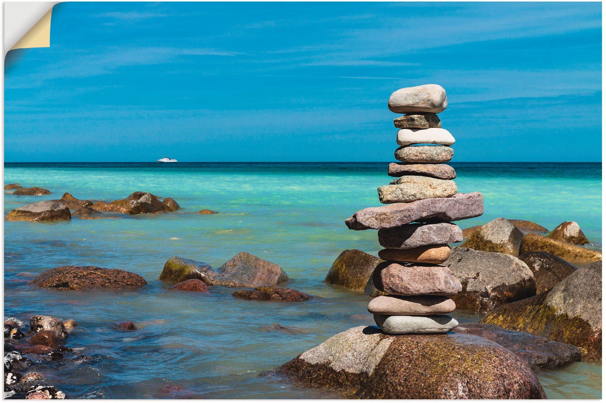 Artland Wandbild Steine an der Küste der Ostsee, Gewässer (1 St), als Alubild, Leinwandbild, Wandaufkleber oder Poster in versch. Größen