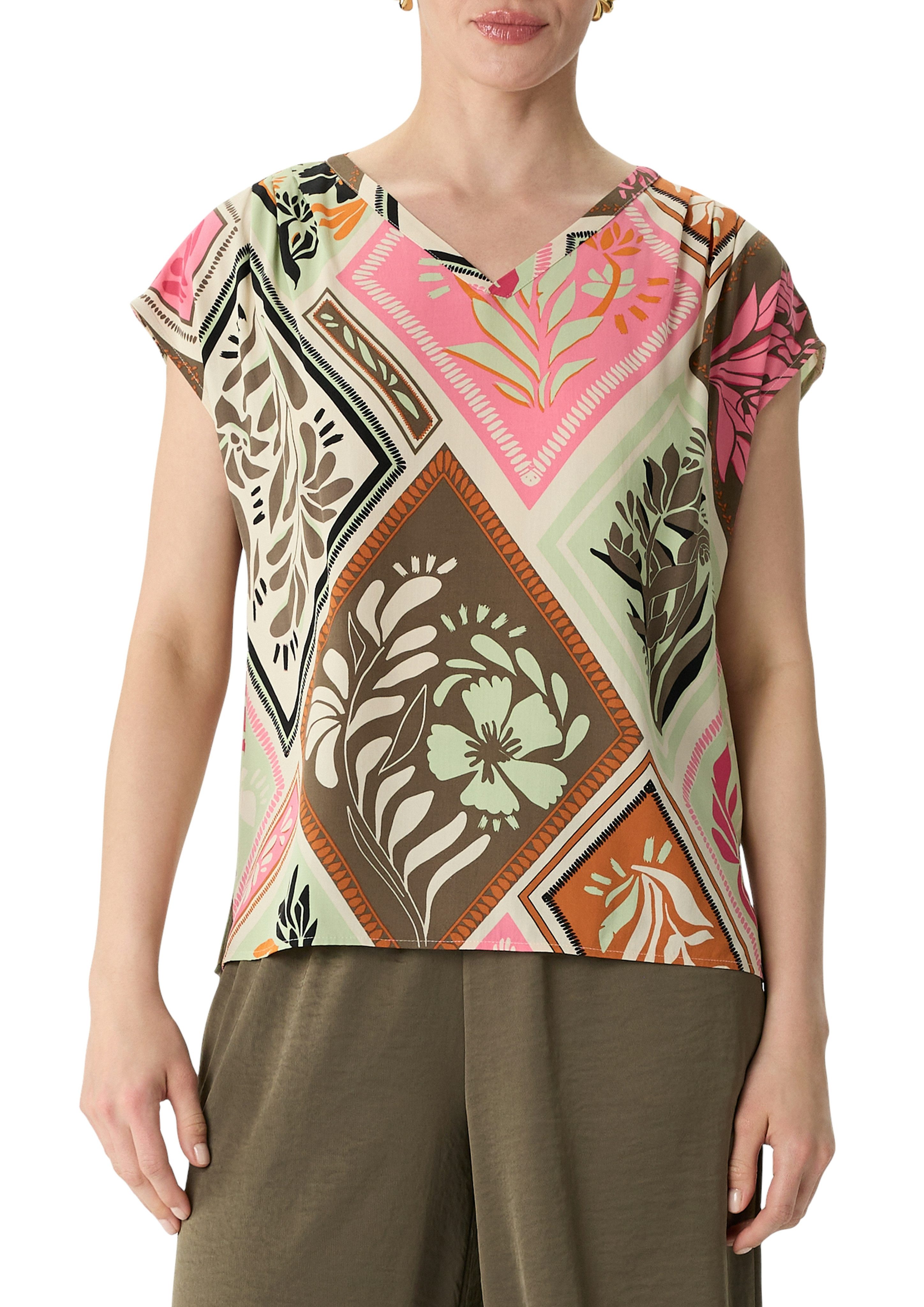 Comma Shirtbluse mit All-Over Print günstig online kaufen