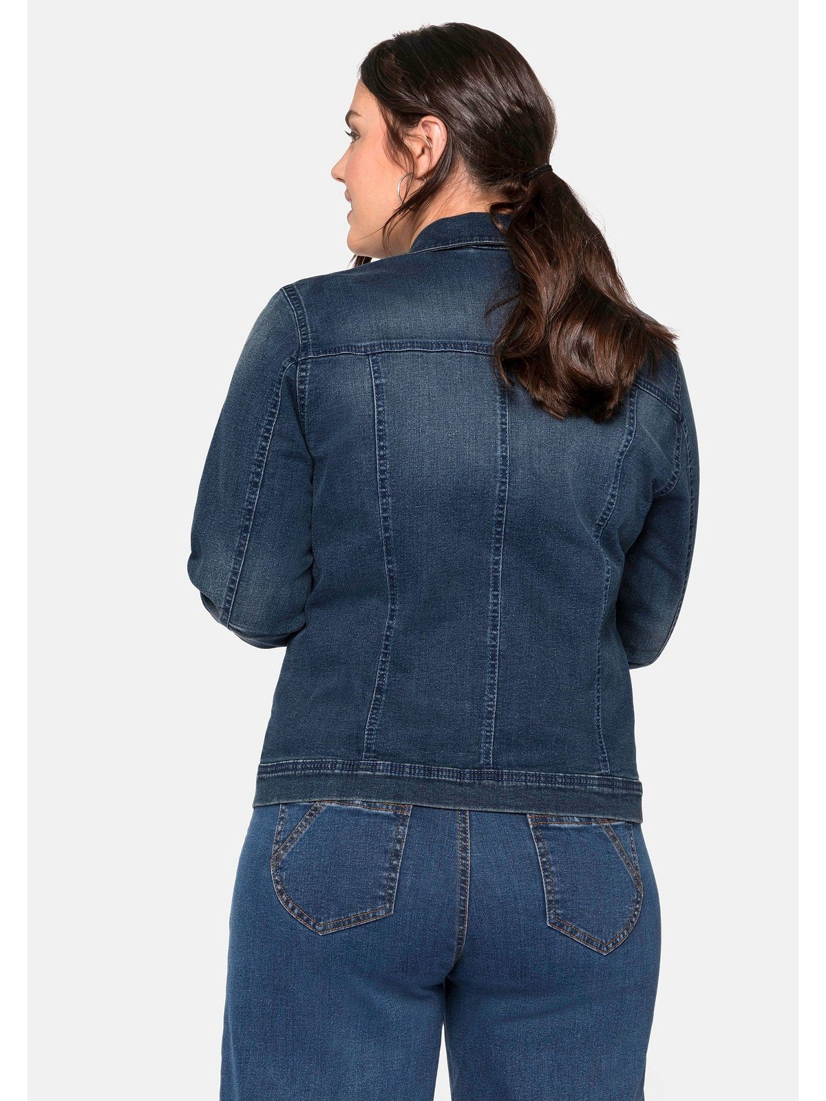 Sheego modisch kurzer Form Größen Denim in Große blue Jeansjacke