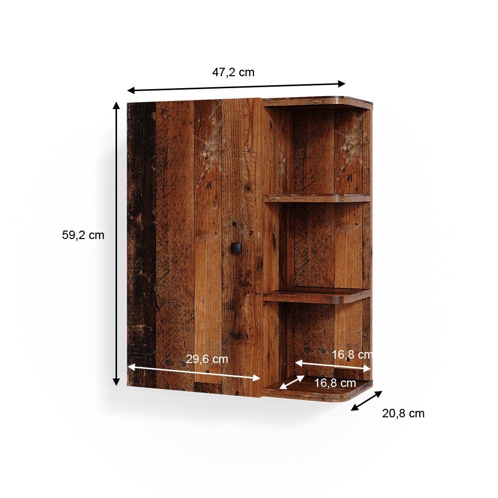 Vicco Hängeschrank Fynn, Eiche rustikal, 47.2 x 59.2 cm (1-St)
