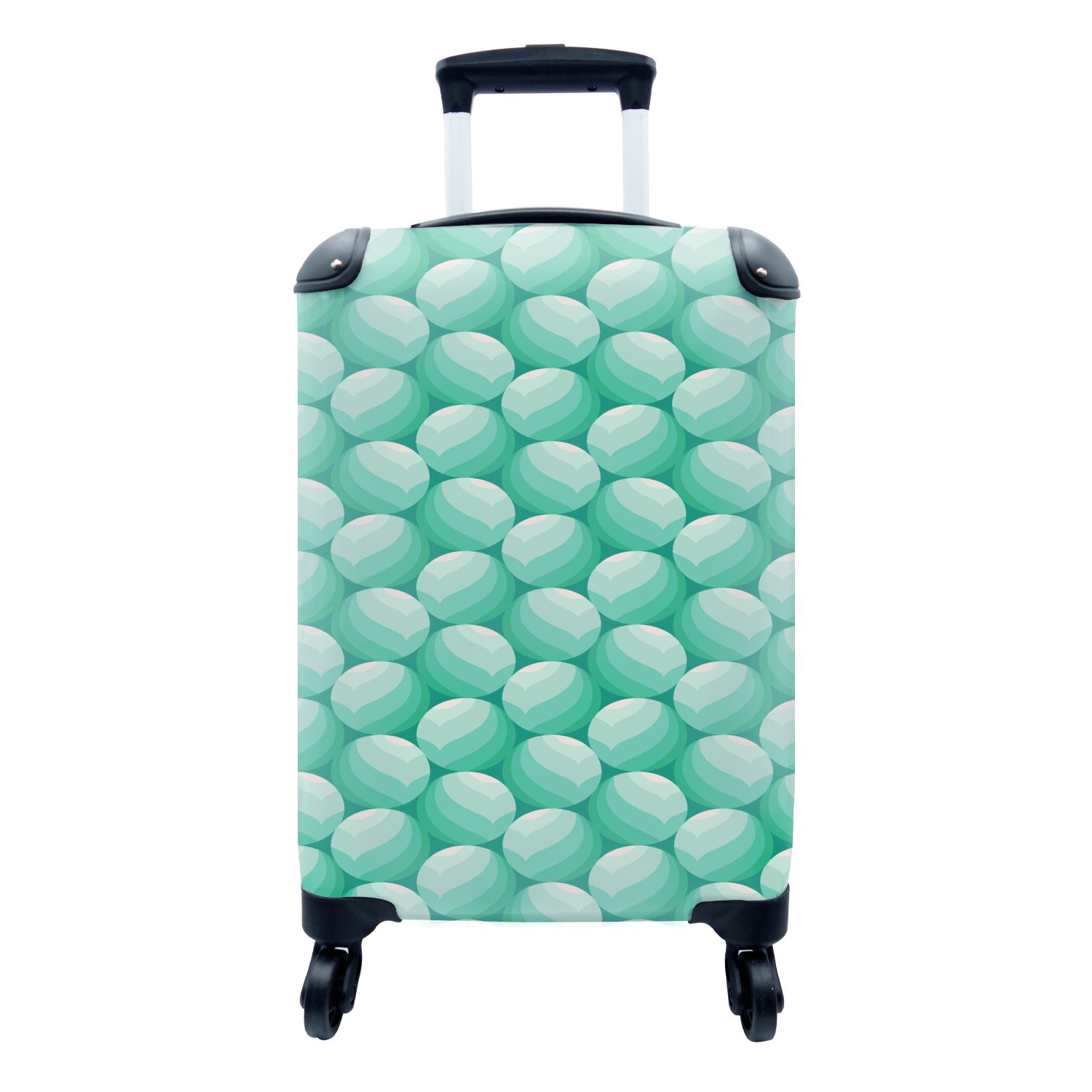 MuchoWow Handgepäckkoffer Gestaltung für Rollen, 4 - - Handgepäck Trolley, rollen, Reisekoffer mit Ferien, Reisetasche Ball, Minze