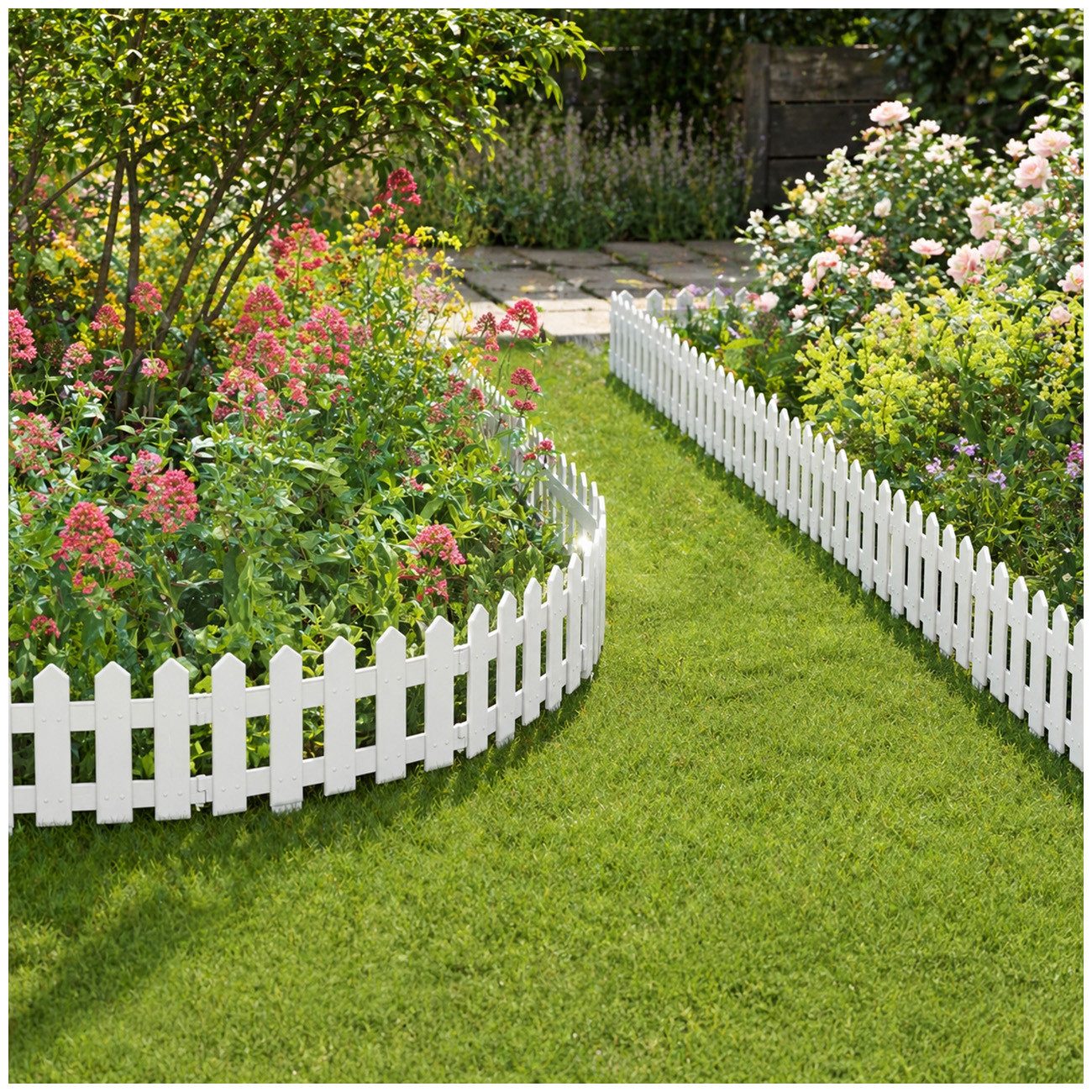 HTI-Living Beetbegrenzung Zierzaun Palisaden Nessa, LxH: 40x29.5 cm, Set, 4 Zaunelemente, Beeteinfassung Beetbegrenzung