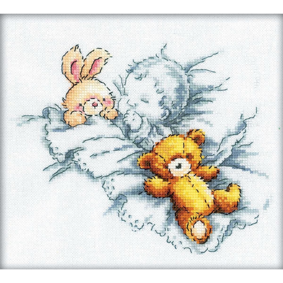 RTO Kreativset RTO Kreuzstich Set "Baby schläft" M156, Zählmuster, 20x18 cm, (embroidery kit by Marussia)