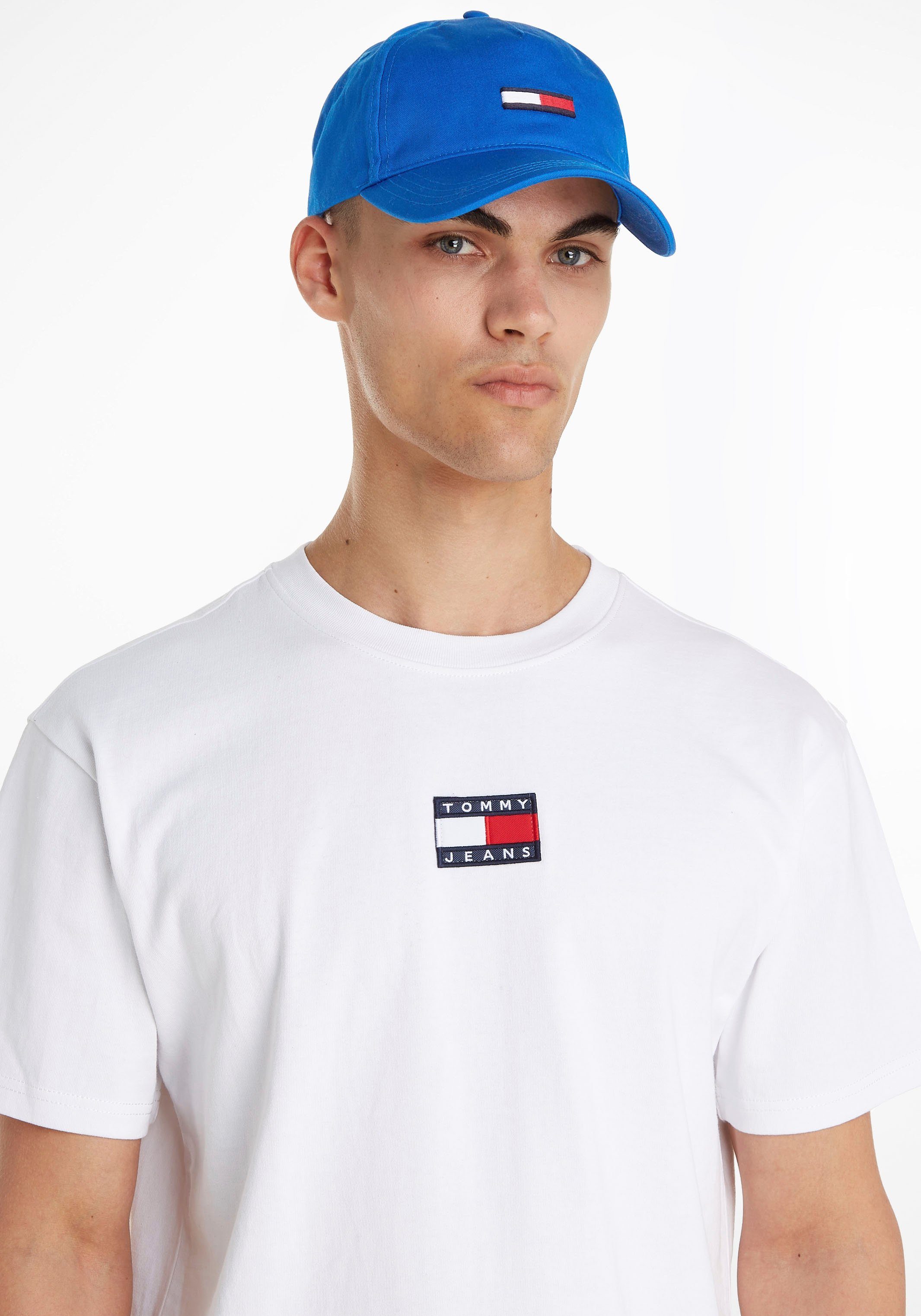 Tommy Jeans Baseball Nähten Cap passenden (1-St) farblich mit royalblau