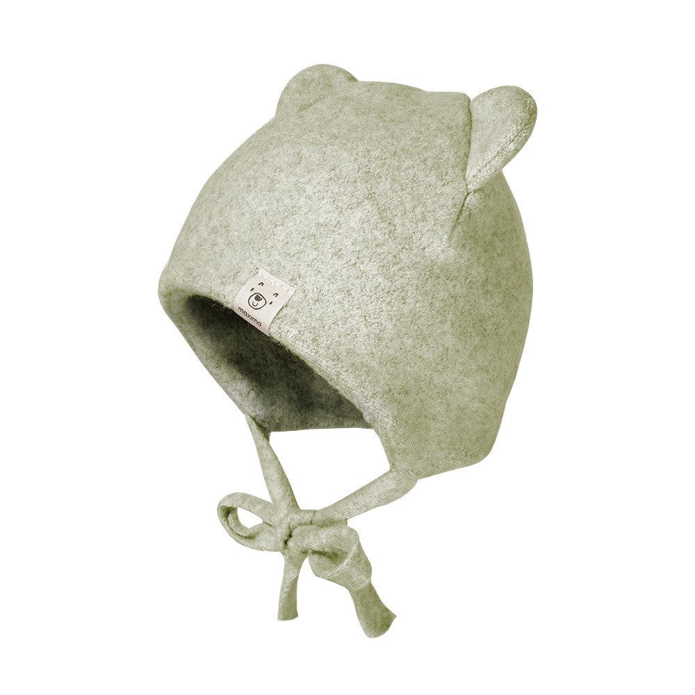 MAXIMO Fleecemütze GOTS BABY-Mütze, Öhrchen Fleece, Band (1-St) Baumwollfleece