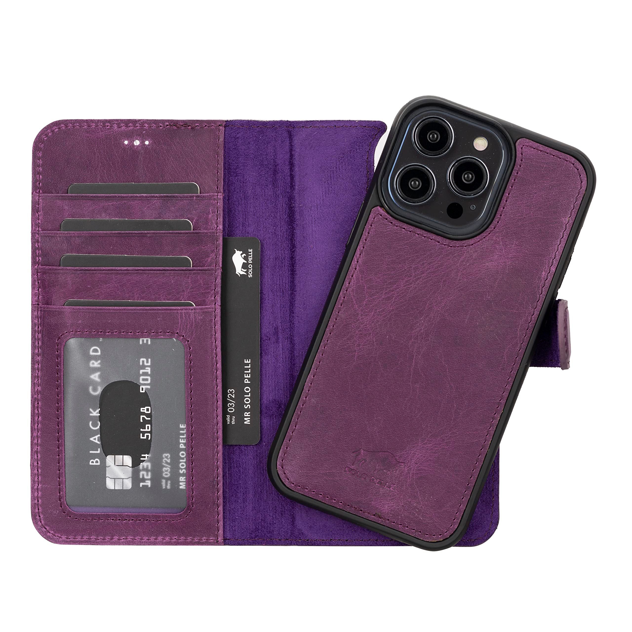 Solo Pelle Smartphonetasche Lederhülle für iPhone 14 Pro Max 6.7 Zoll inkl. Kartenfächer
