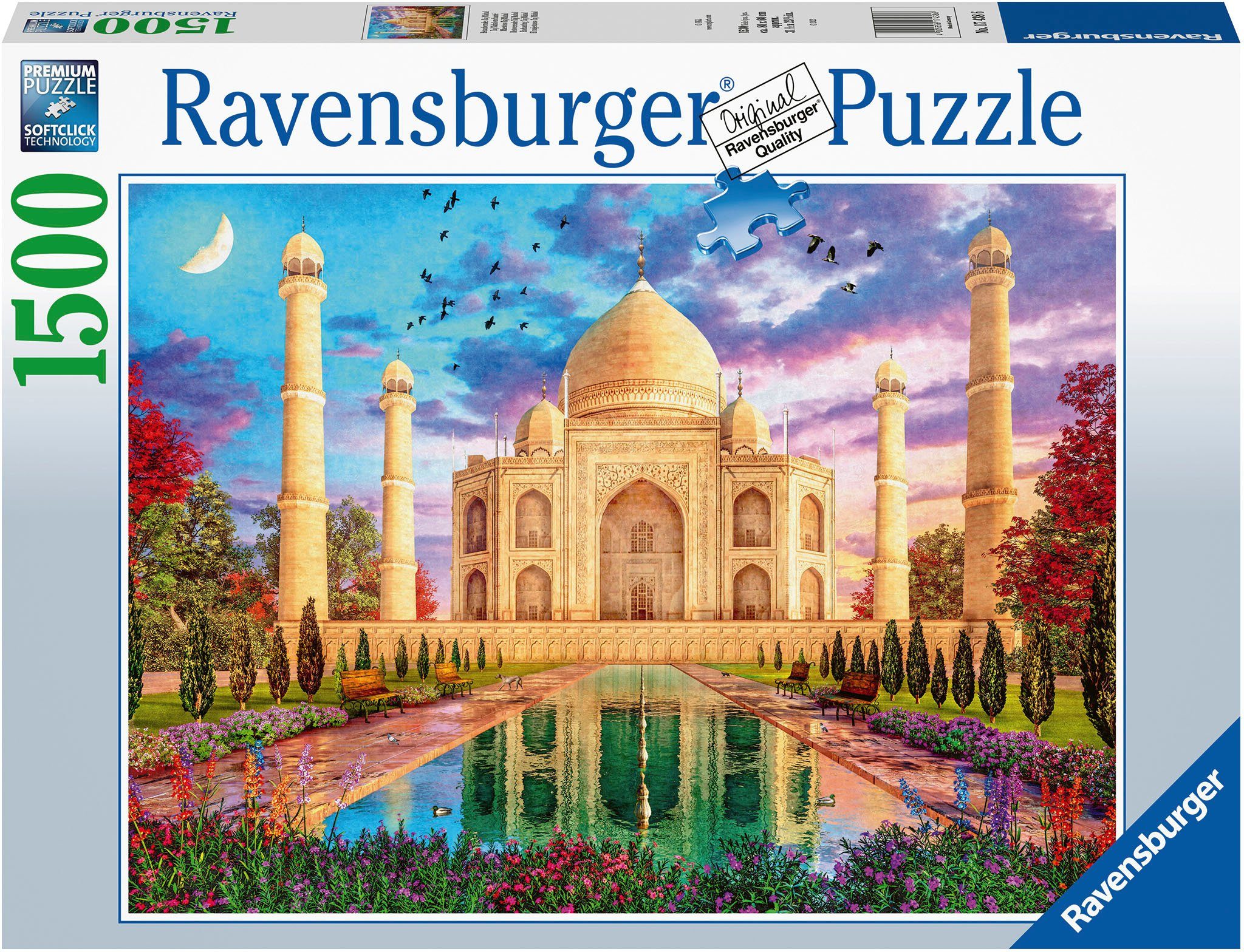 Ravensburger Puzzle Bezauberndes Taj Mahal, 1500 Puzzleteile, Made in Germany; FSC®- schützt Wald - weltweit