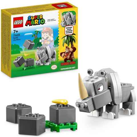 LEGO® Konstruktionsspielsteine Rambi das Rhino – Erweiterungsset (71420), LEGO® Super Mario, (106 St), Made in Europe