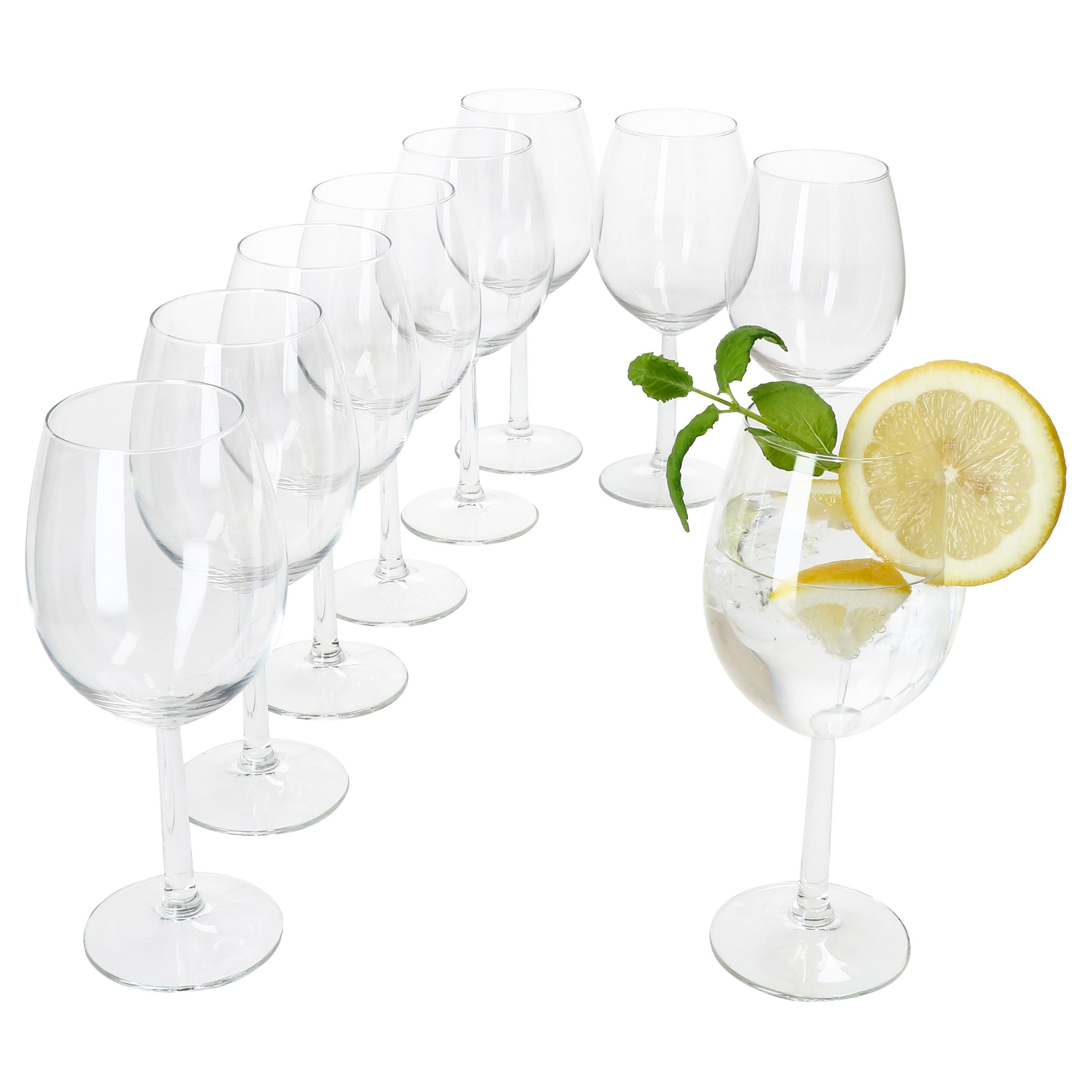 Weinglas 9x Vinissi Wasser- & Weingläser 300ml mit Fuß Cocktailglas Feier