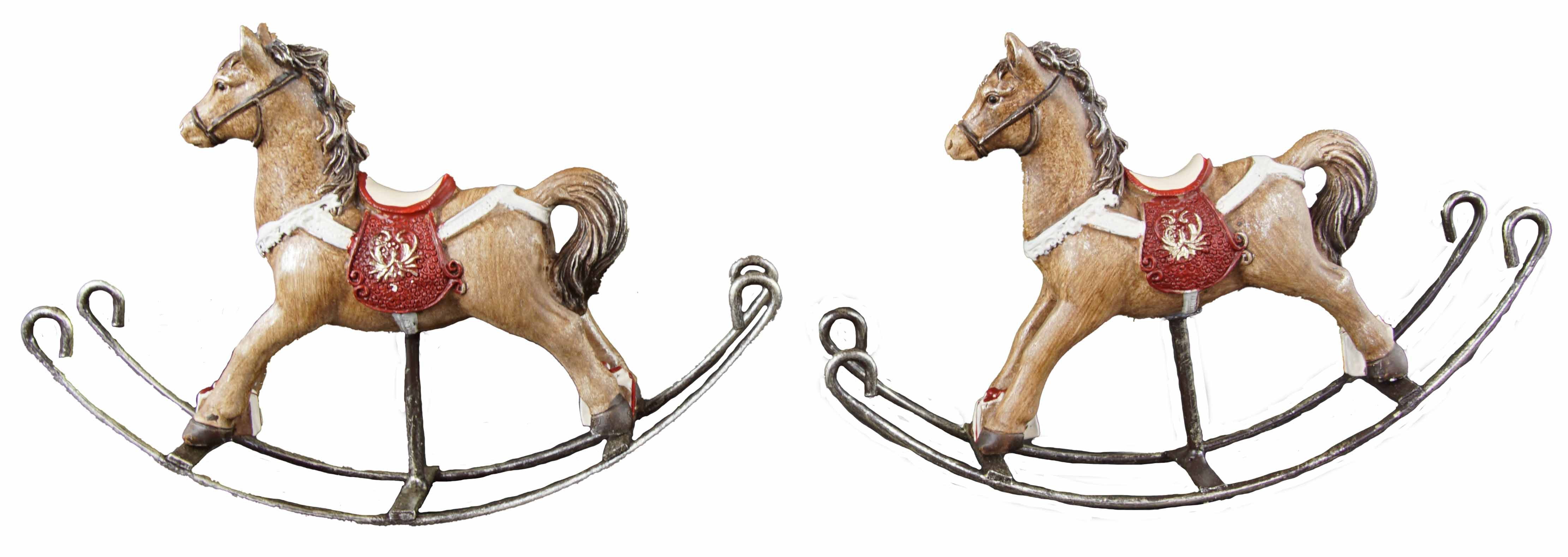 Posiwio Dekofigur 2er Set Schaukelpferde (2 St)
