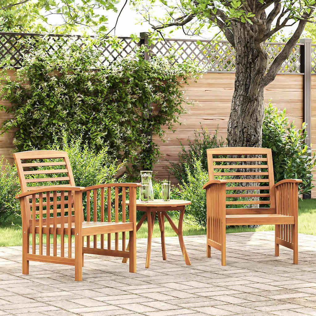vidaXL Gartenstuhl Gartenstühle 2 Stk. Massivholz (1 St)