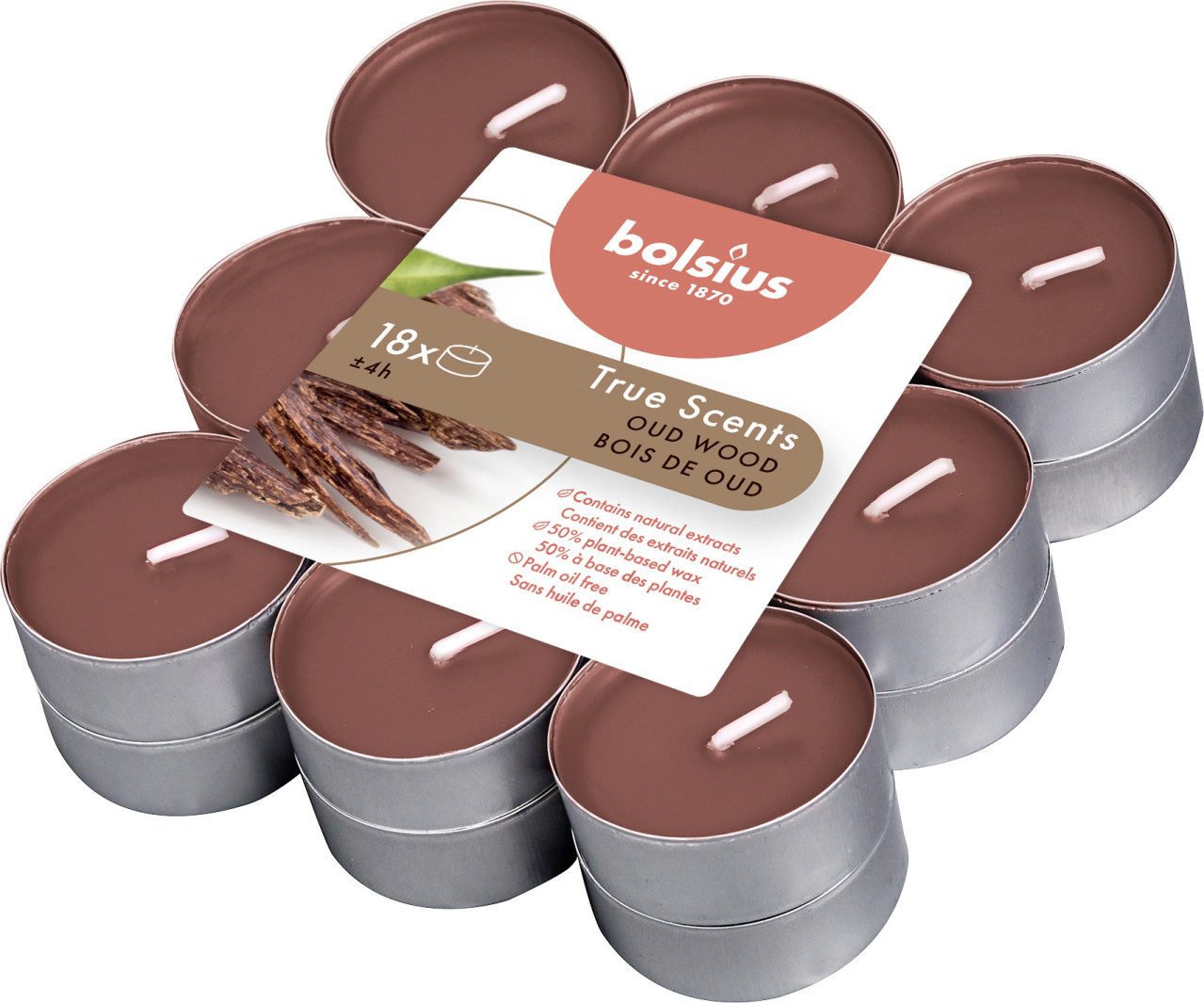 Bolsius Teelicht Bolsius Duftteelichter Oud Wood, Höhe 1,15 cm, Ø