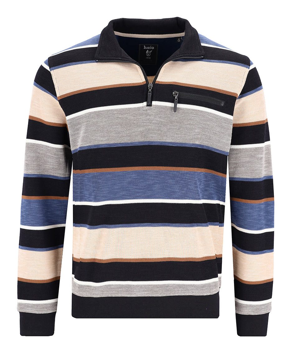 Hajo Sweatshirt Troyer-Sweatshirt mit Streifen in günstig online kaufen