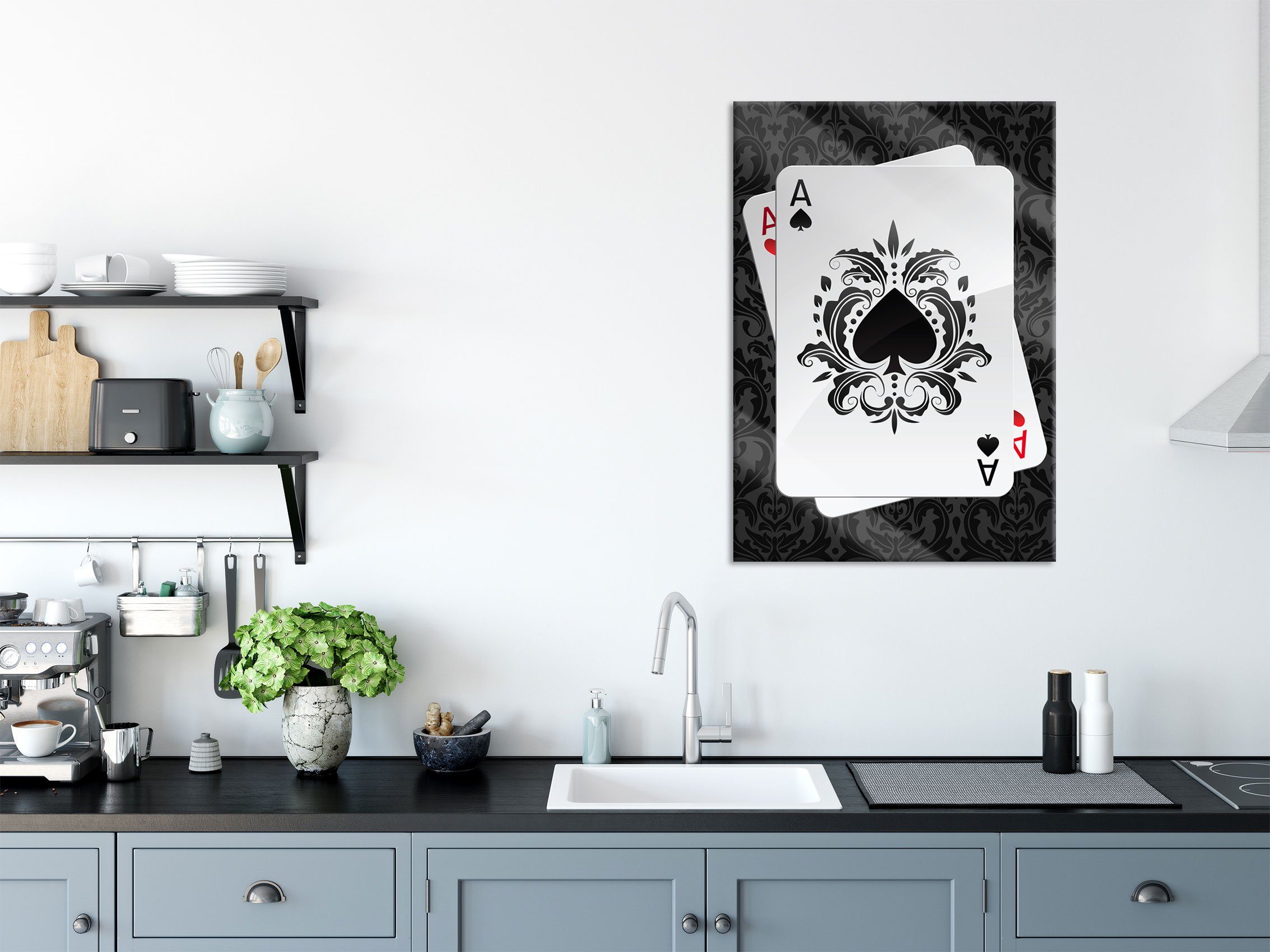 Pixxprint Glasbild Ass Pik Spielkarte, Ass günstig online kaufen