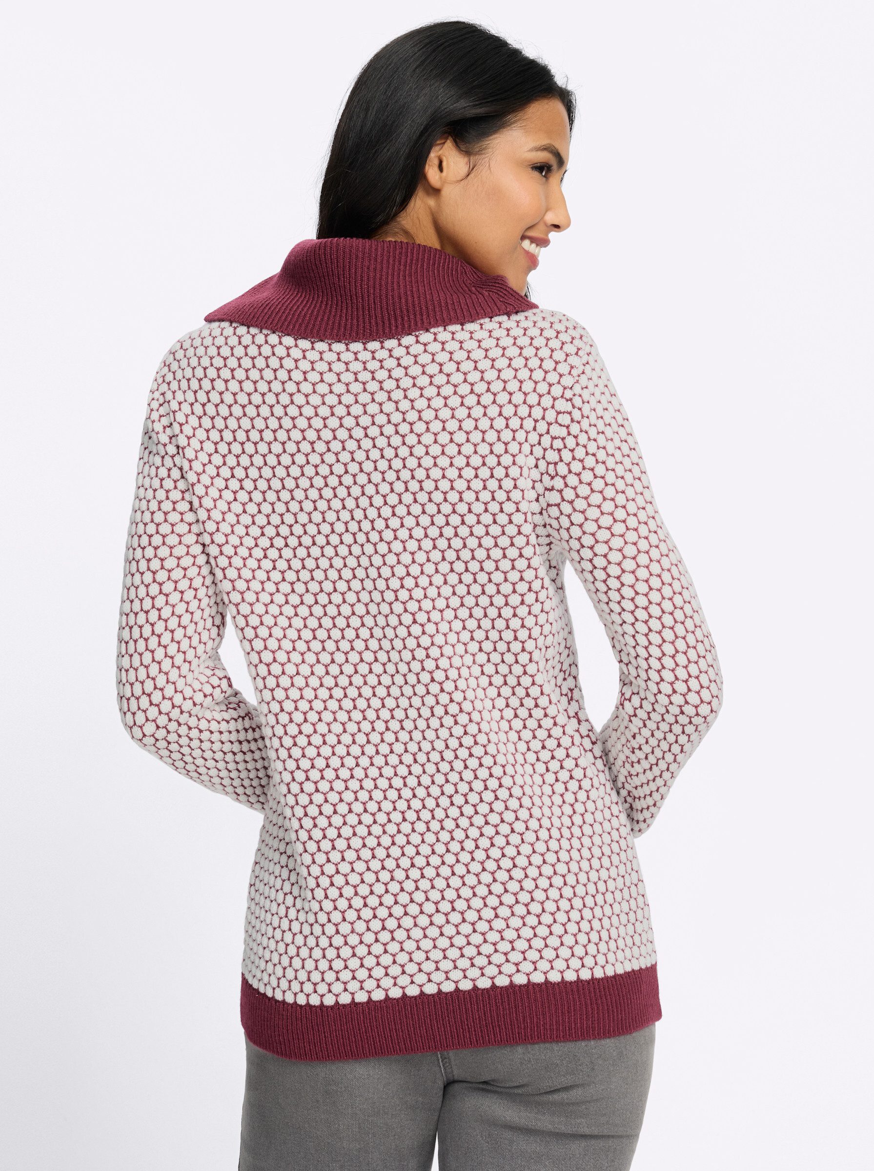 Sieh an! Strickpullover Rollkragen-Pullover Langarm Struktur