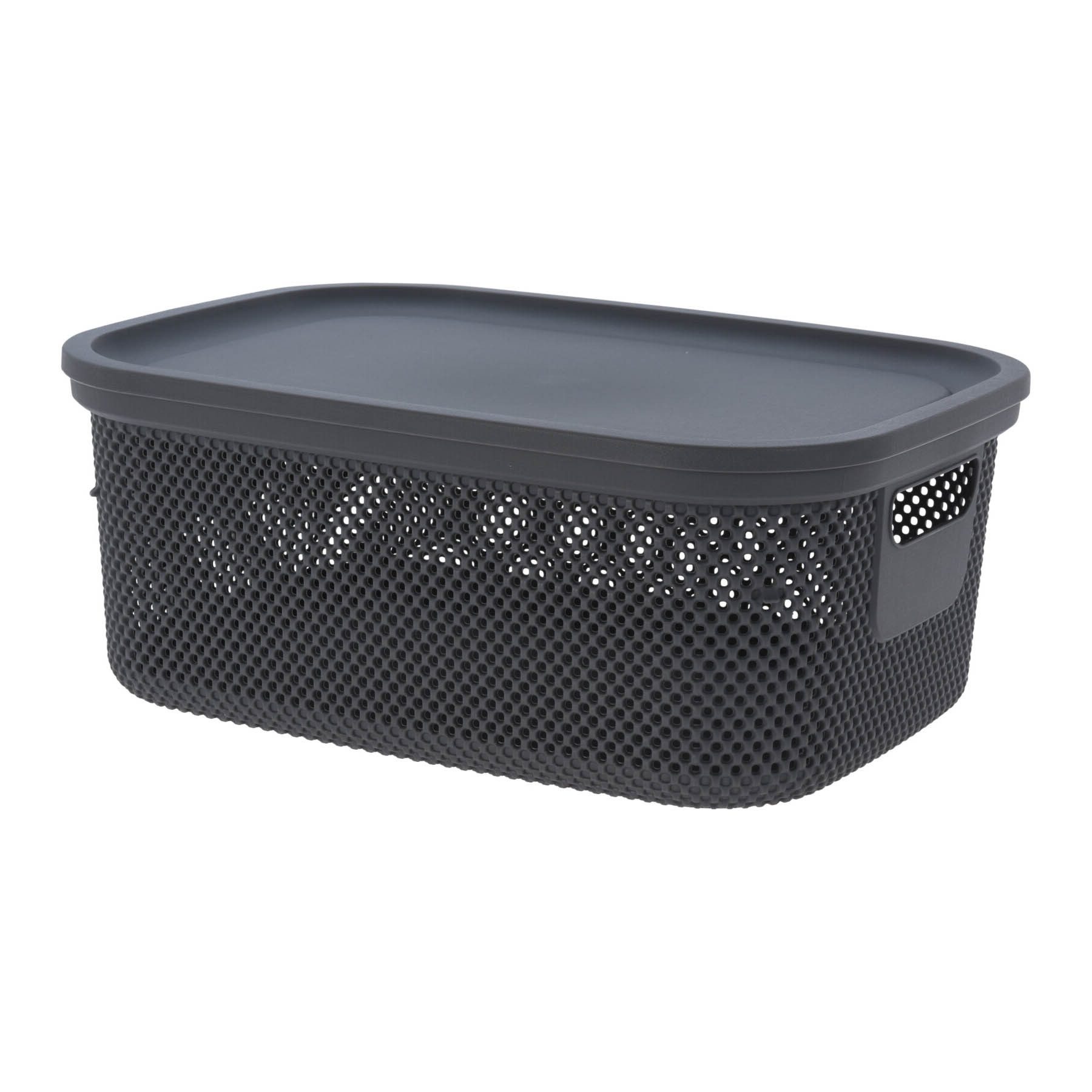 HAC24 Aufbewahrungsbox mit Deckel Ordnungsbox Spielzeugkiste Stapelbox Regalbox (1 St), 12l, Kunststoff, mit Griffen