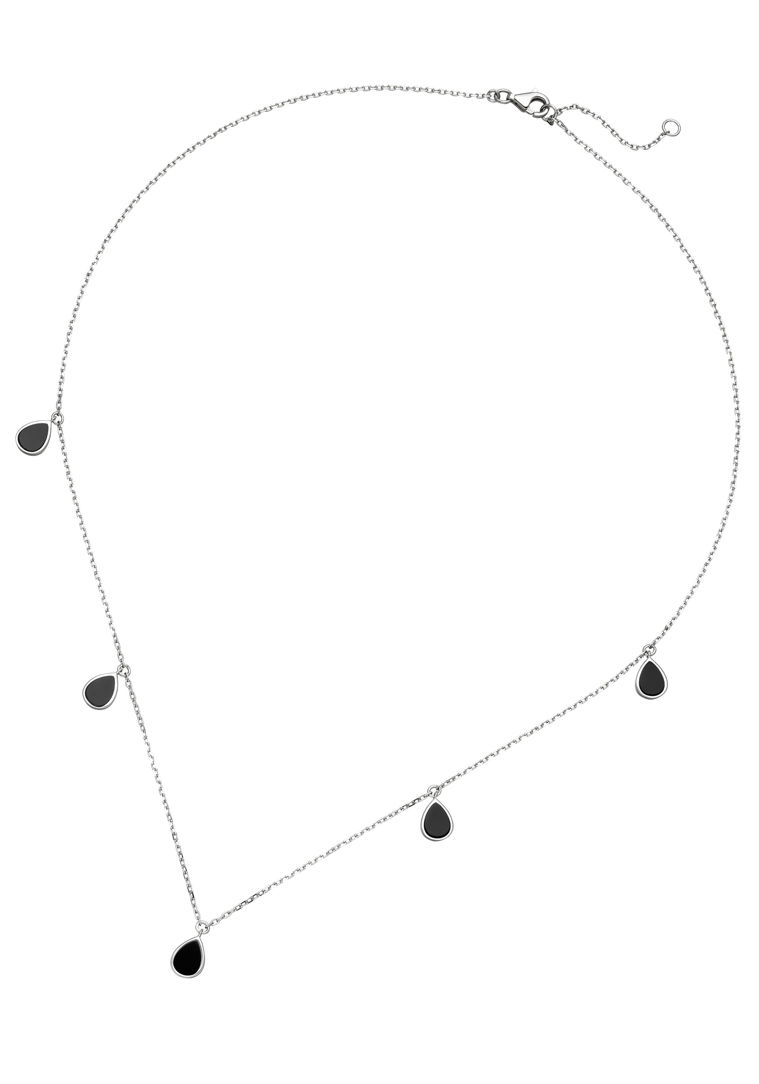 JOBO Kette mit Anhänger 5 Onyx Tropfen,...