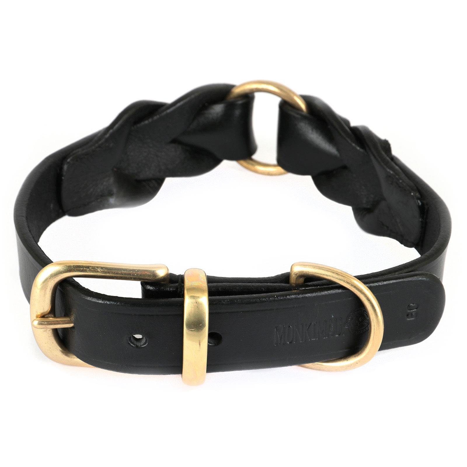 Monkimau Hunde-Halsband Hundehalsband aus Leder, Leder