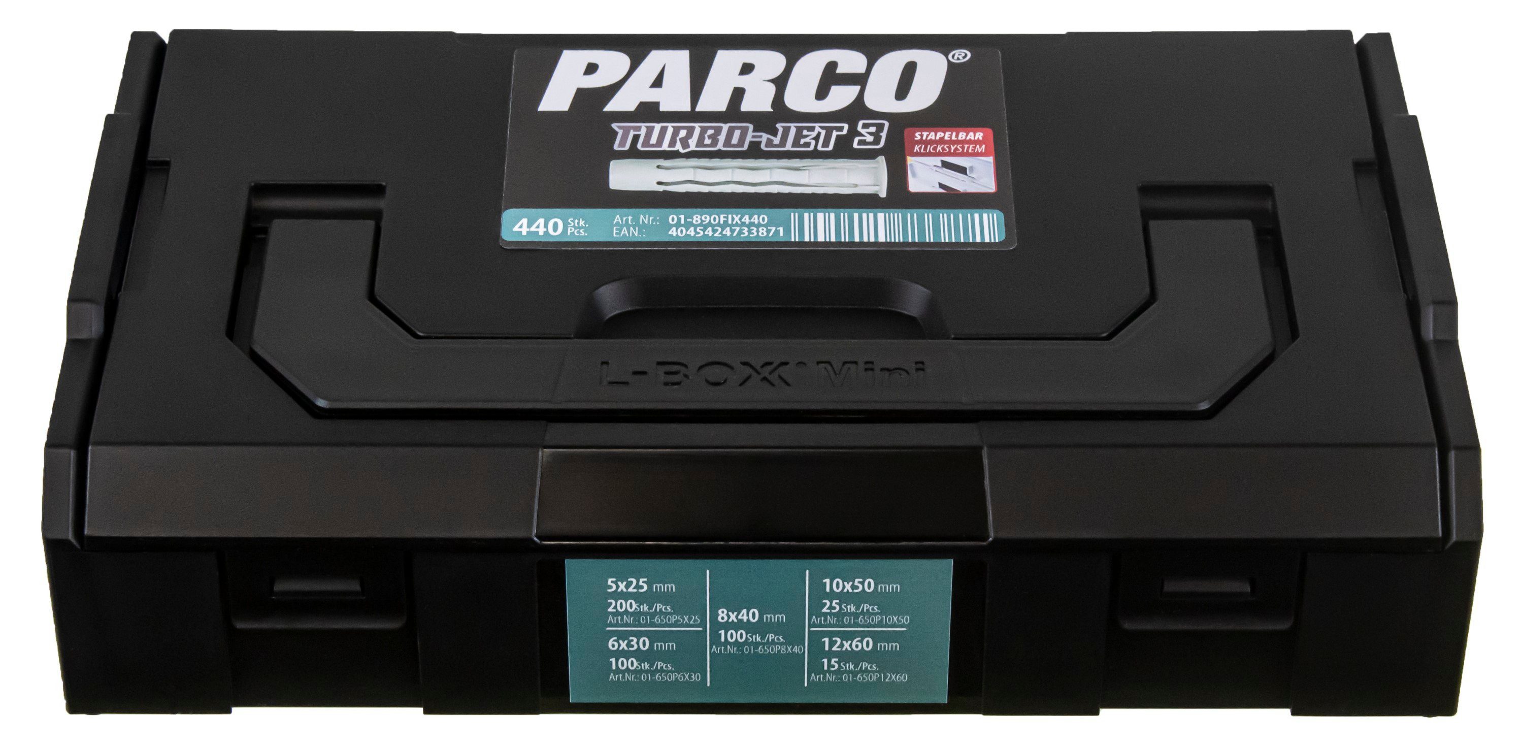 PARCO Schrauben- 440 Sortiment Dübel-Set und Universaldübel Teile