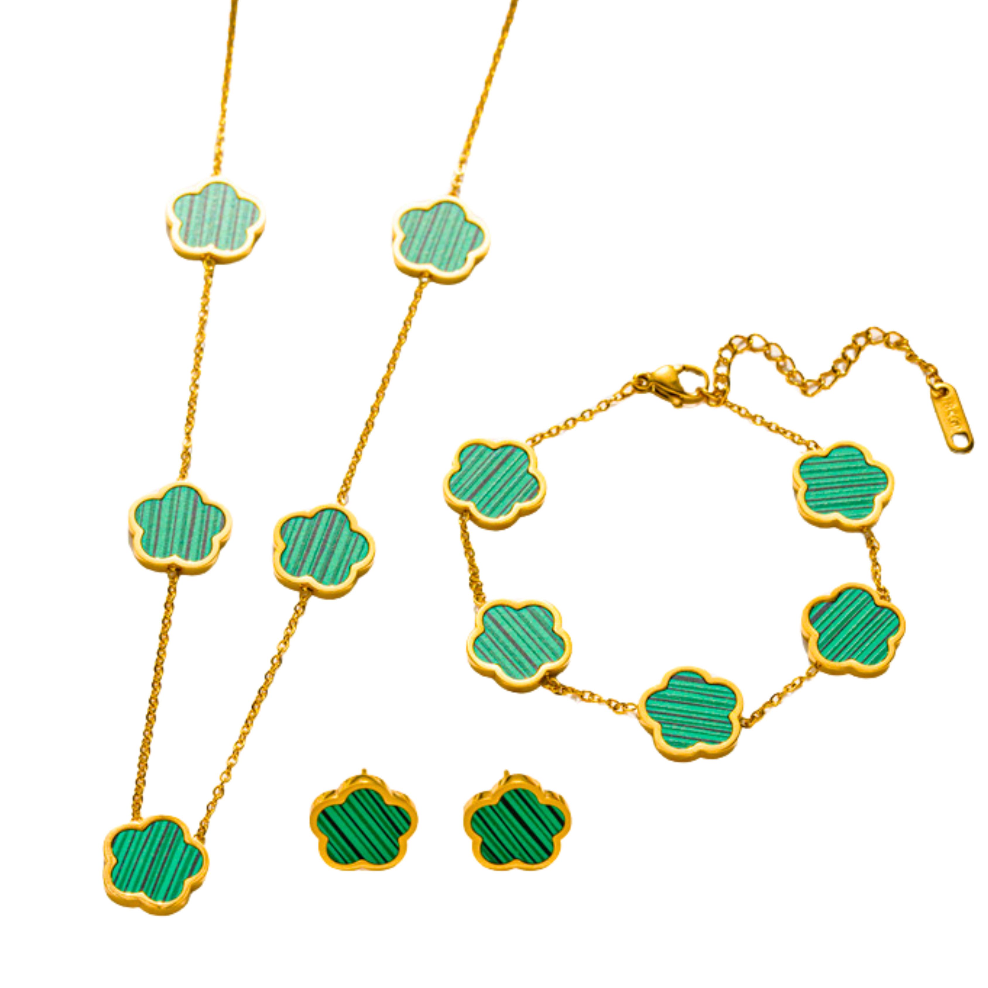 GOLDKLEIN Schmuckset Blume Schmuck Set Gold für Damen Armband Ohrstecker Ha günstig online kaufen