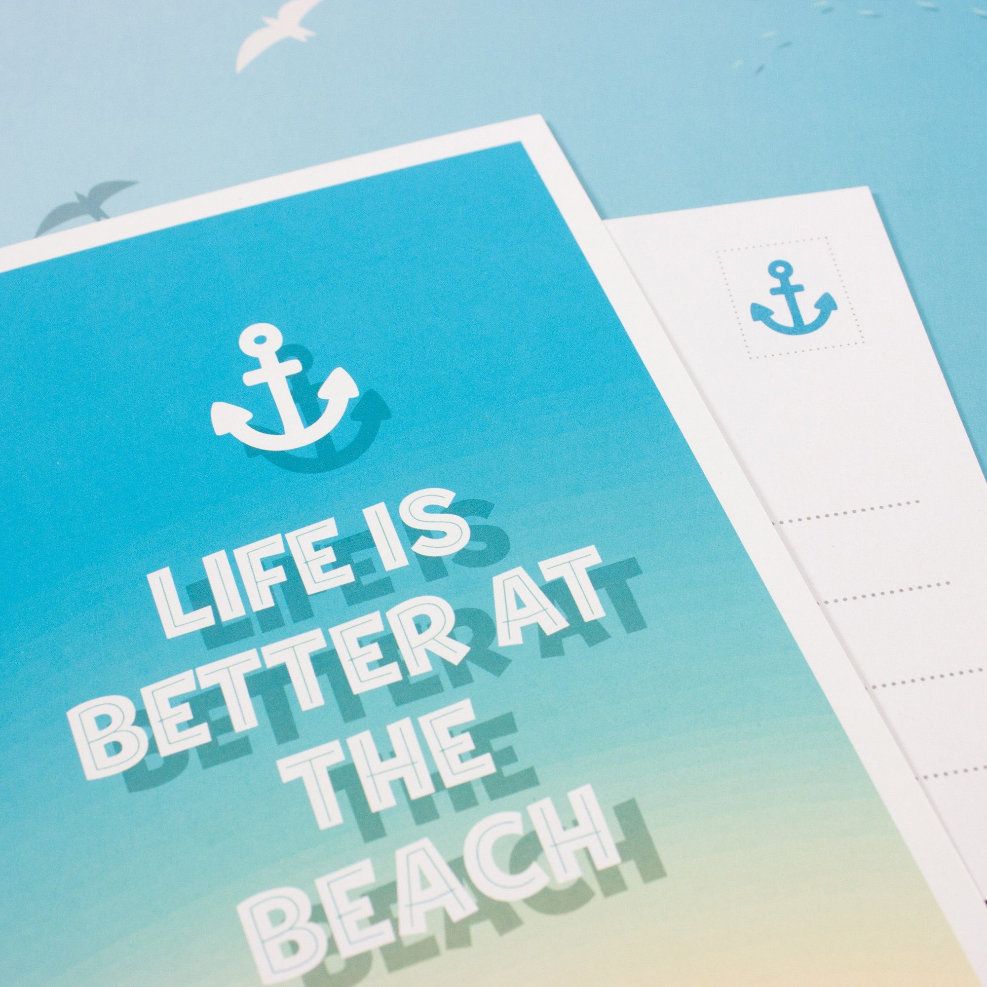 100 better Postkarte beach, Life Hummingbird % at the is & Postkarte Recyclingpapier Bow