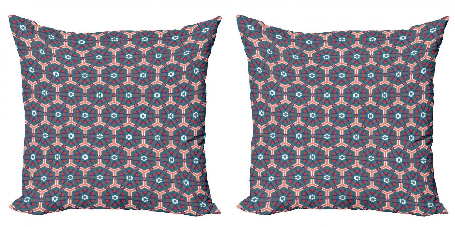Kissenbezüge Modern Accent Doppelseitiger Digitaldruck, Abakuhaus (2 Stück), traditionell Hexagonal Fliesen