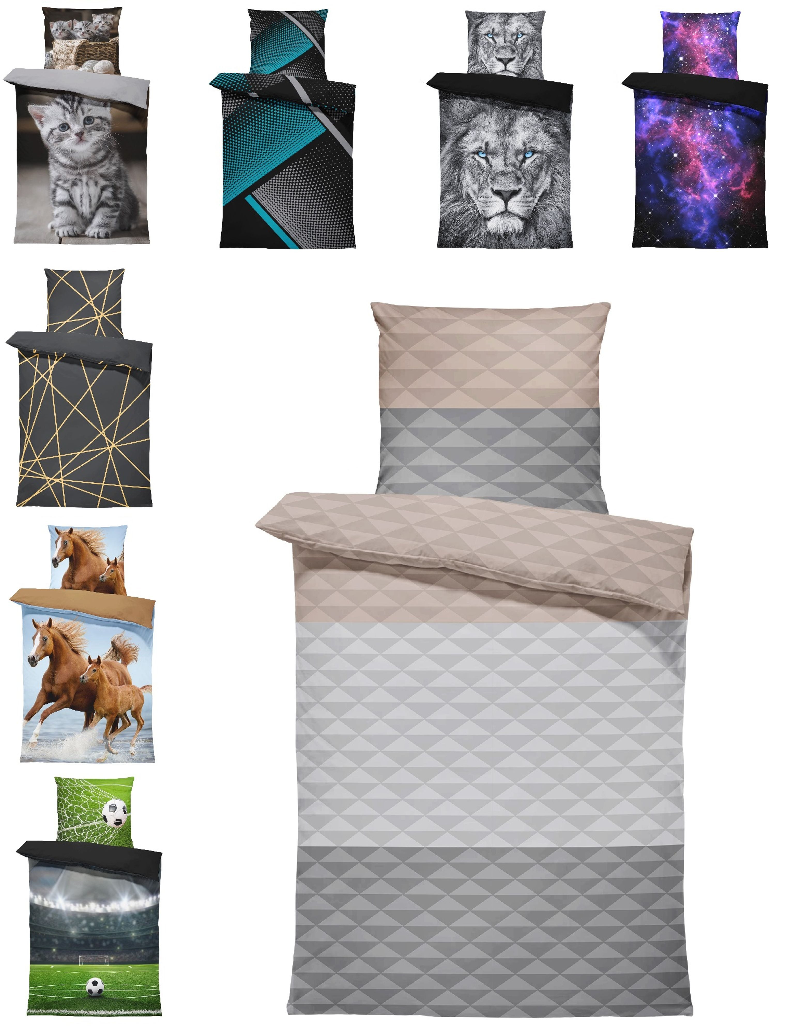 One Home Bettwäsche Fotodruck, Mikrofaser, 2 teilig, Streifen Gestreift Rau günstig online kaufen