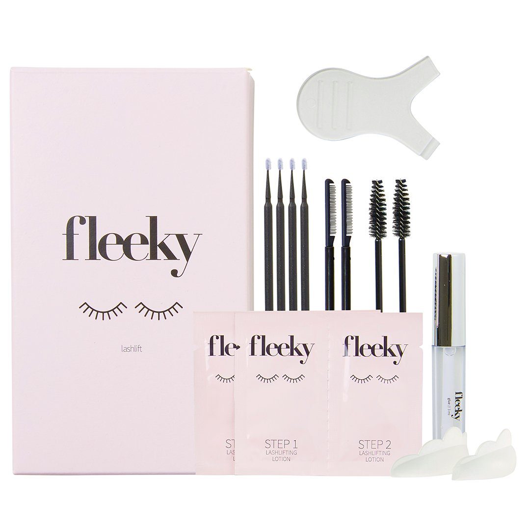 fleeky Wimpernzange Lashlift Kit - Wimpernlifting wie vom Profi – einfache Anwendung, Lashlifting Set, vegan, für natürlich geschwungene & gepflegte Wimpern
