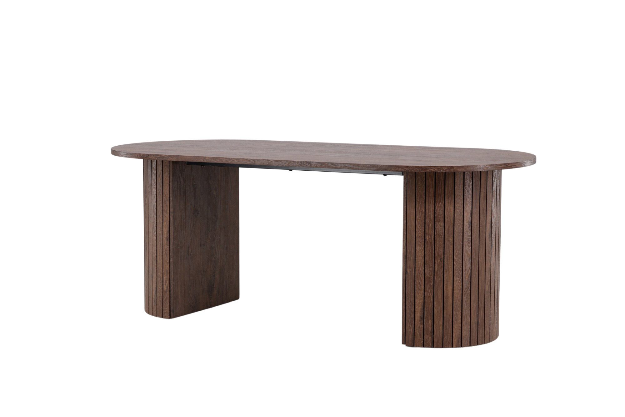 Venture Home Esstisch Härön, ovaler Esstisch in warmem Mokka, einladend, 200 × 90 cm, Esszimmertisch, MDF, Stahlbeine, oval, gesellig, einheitlich