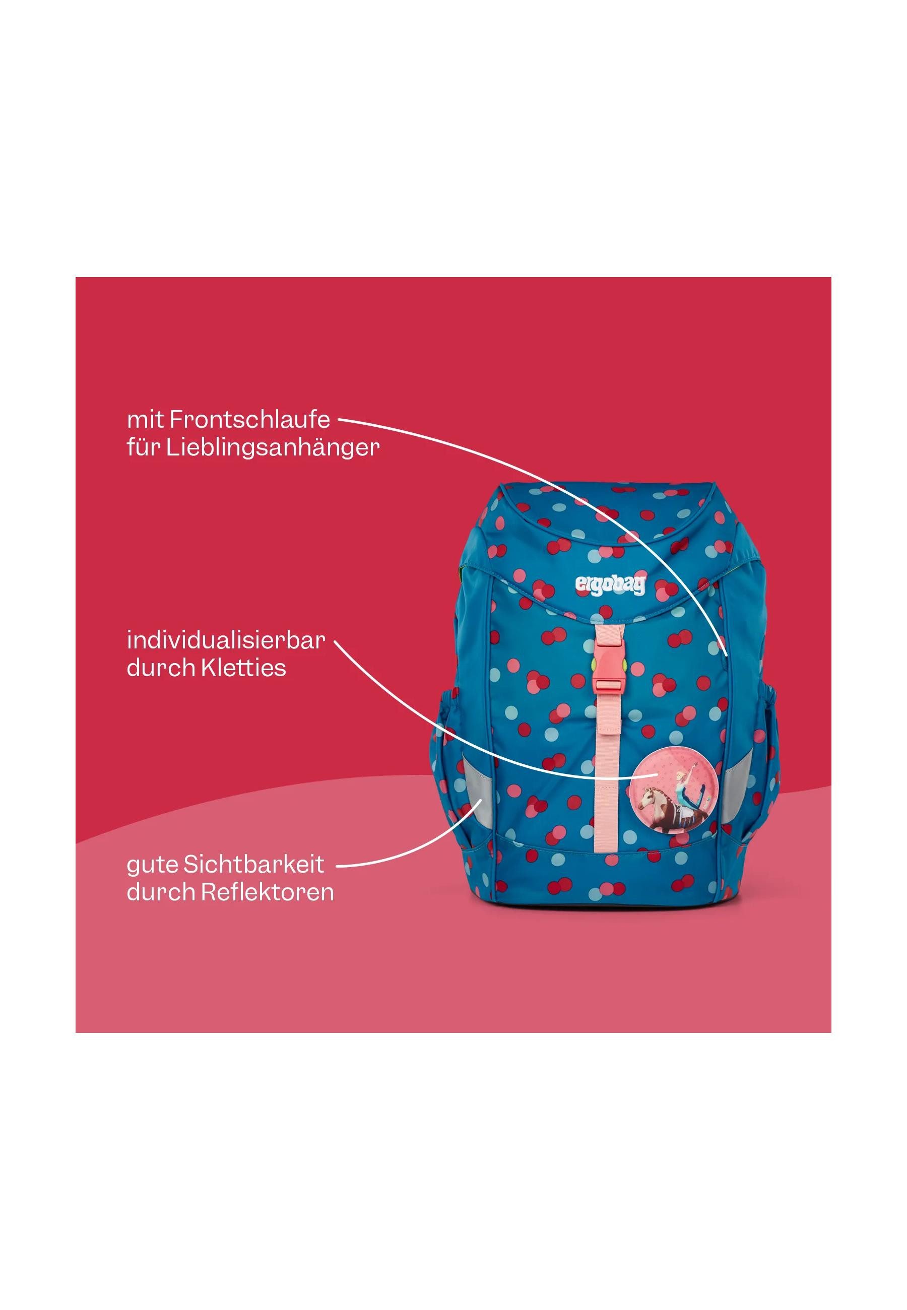 ergobag Kinderrucksack mini ., mit Hüft- & Brustgurt für einen ergonomischen Sitz