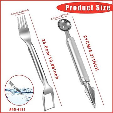 XDeer Obstschneider 2 Stücke Melonenschneider Wassermelonen Schneider, 2-In-1, (2-tlg), Wassermelonen Gabelschneider, Watermelon Cutter, Melonenschneider