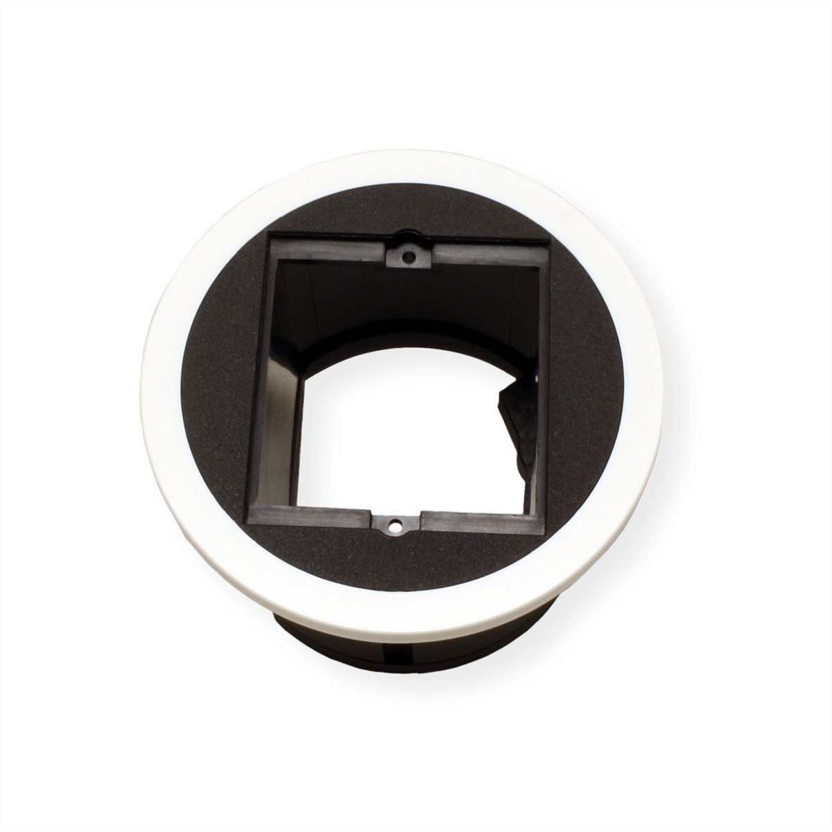 Bachmann PIX 1x ABD mit Zierringen in Weiß und Schwarz Einbau-Tischsteckdosenleiste, 926.010