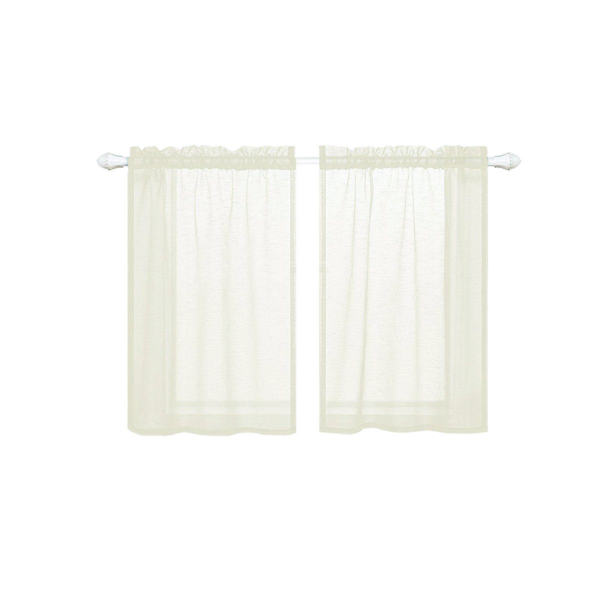 Scheibengardine Kurzgardine mit Stangendurchzug,Transparente Fenstervorhang, St), Gardinen, transparent, Gardinen,Bistrogardine, BTTO, kräuselband Voile (2 Beige