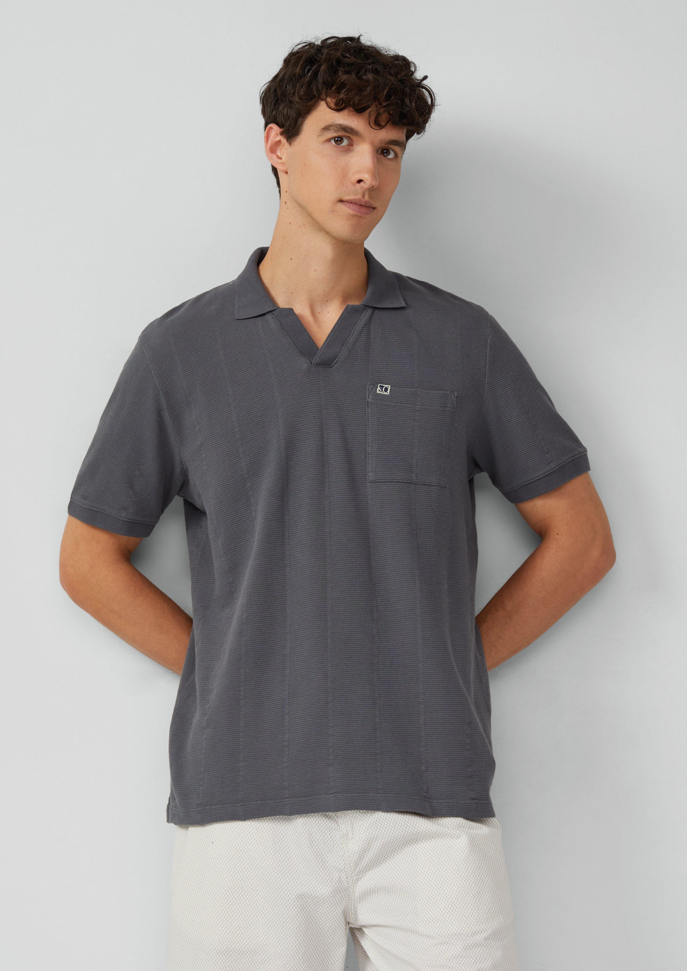 s.Oliver Kurzarmshirt Poloshirt mit Struktur-Streifen und günstig online kaufen