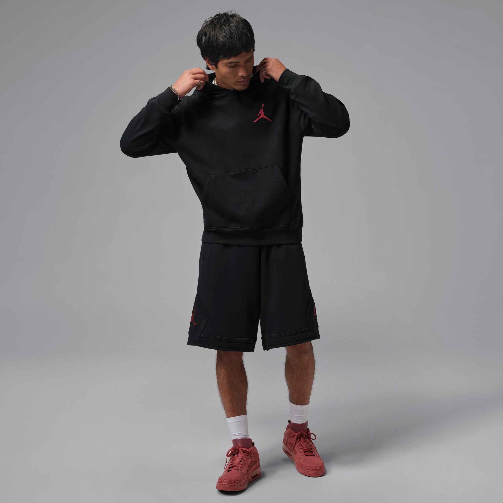 Jordan Kapuzensweatshirt M J JUMPMAN FLC PO 2 mit Rundhalsausschnitt, atmungsaktives Material, normale Schnittform