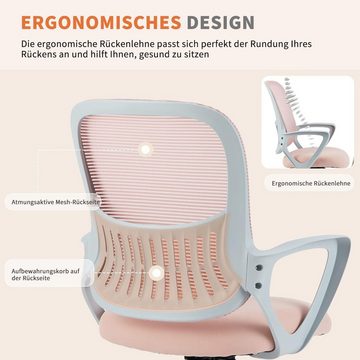 JOEAIS Sessel Bürostuhl Chefsessel Schreibtischstuhl Stuhl Office Chair Drehstuhl (Computerstuhl, Stuhl Verstellbarer Lordosenstütze Armlehne, Höhenverstellung), 110 kg Bürostuhl Ergonomisch Bürosessel mit Rollen und Wippfunktion