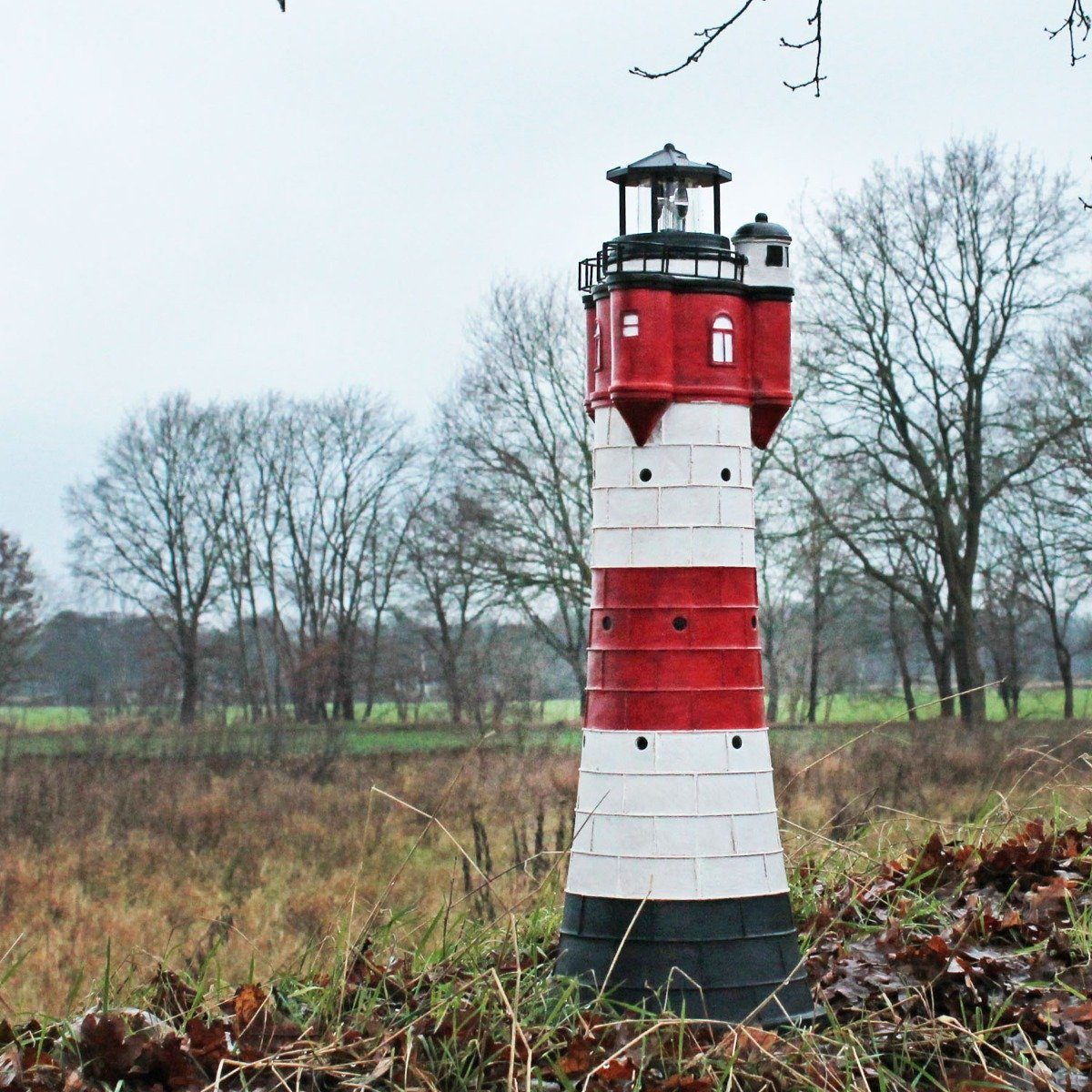 colourliving Gartenfigur Leuchtturm Roter Sand Solar günstig online kaufen