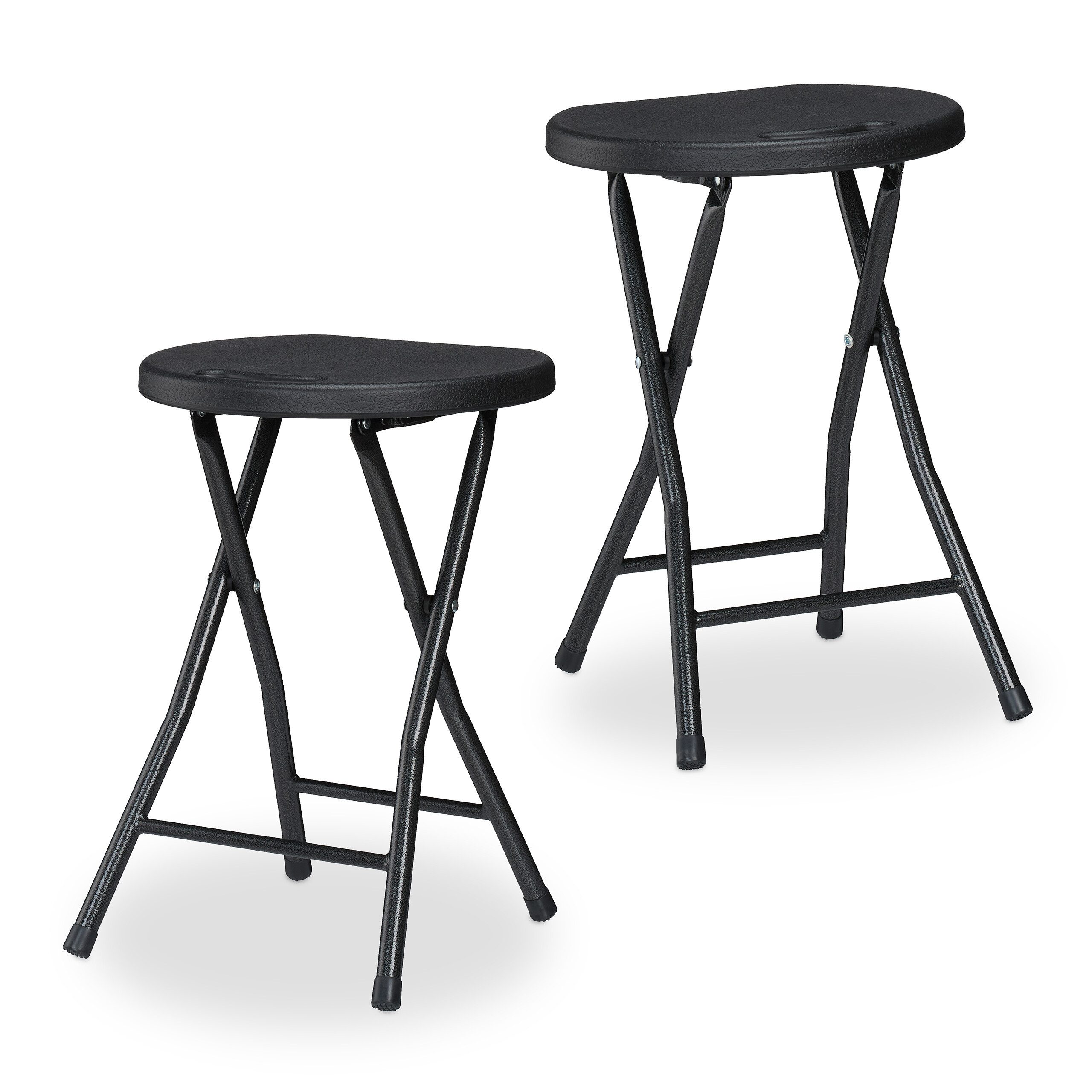 relaxdays Hocker Klapphocker 2er Set (2 St., 2er Set), schwarz