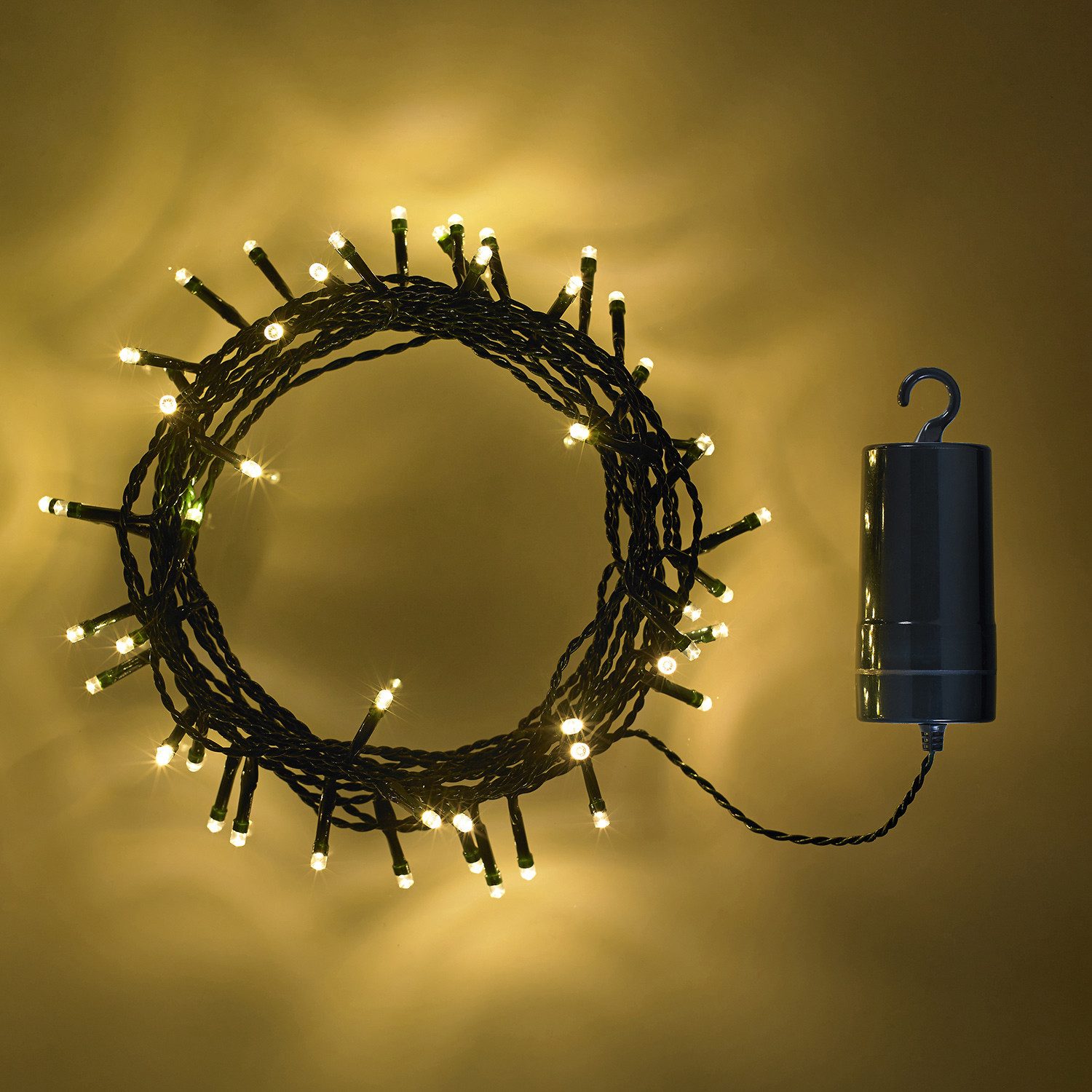 Lights4fun LED-Lichterkette 2x 50er LED Lichterkette warmweiß batteriebetrieben