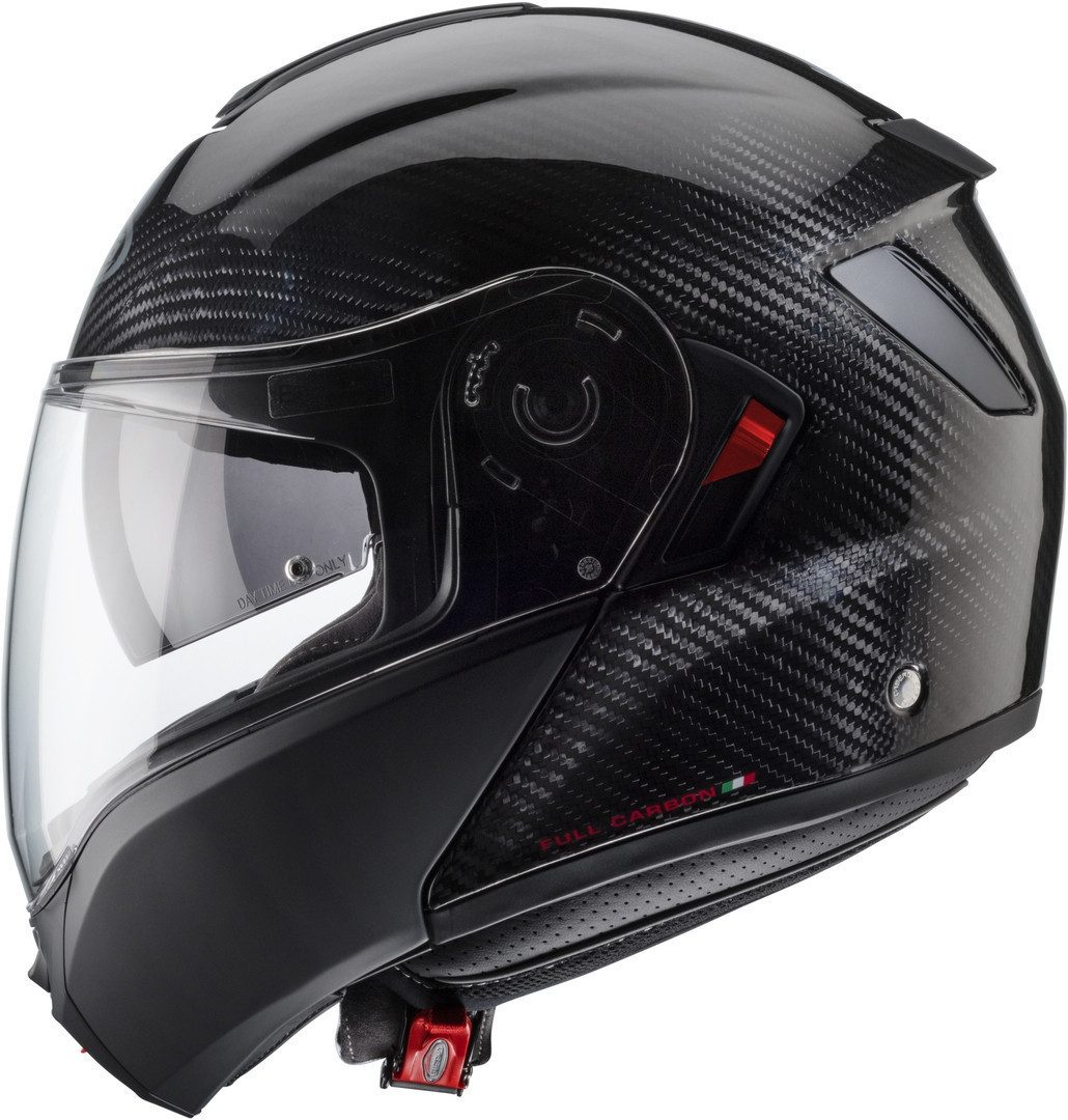 Caberg Motorradhelm Levo X Carbon Klapphelm, vorbereitet für Kommunikationssystem,integriertes Sonnenvisier