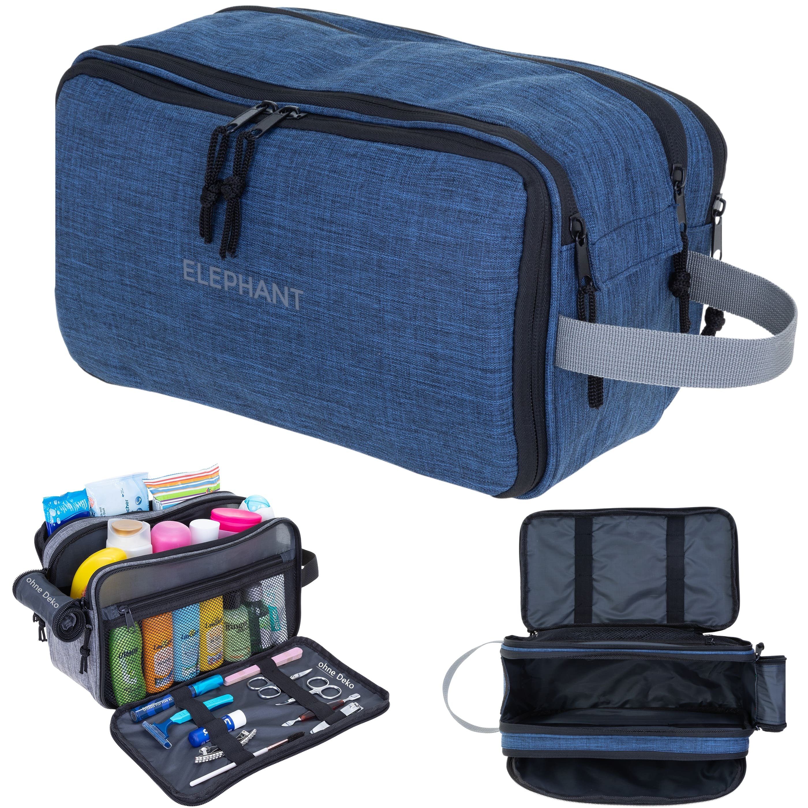 ELEPHANT Kulturbeutel Travel Herren Damen Washbag Reise, Kulturtasche Kosmetiktasche Reise Tasche Sauna