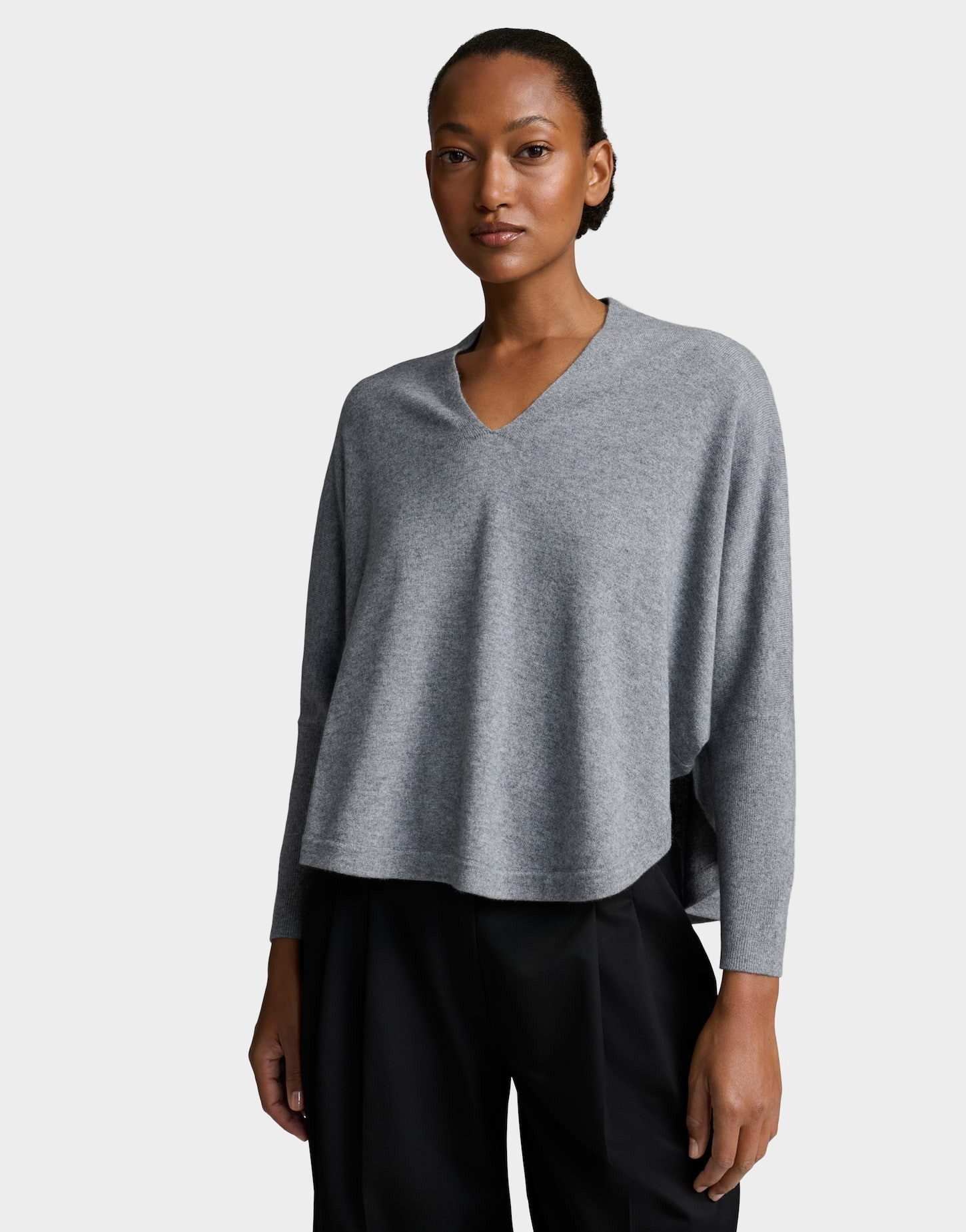 someday Strickpullover Taliana aus Wolle Kaschmir Mix Überschnittene Schulter mit 3/4-Arm und oversized Fit