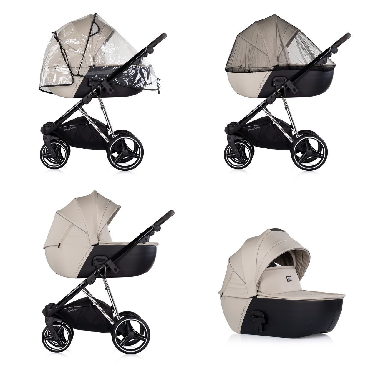 Chipolino Kombi-Kinderwagen Kombikinderwagen 3in1 Imperium, Babyschale Babywanne Tasche Korb Gurt