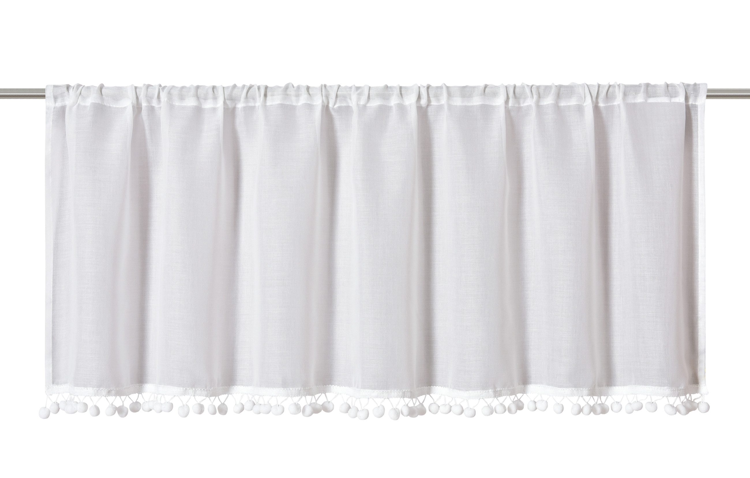 ELBERSDRUCKE Scheibengardine Bistrogardine Uni Loni weiß halbtransparent 45 günstig online kaufen